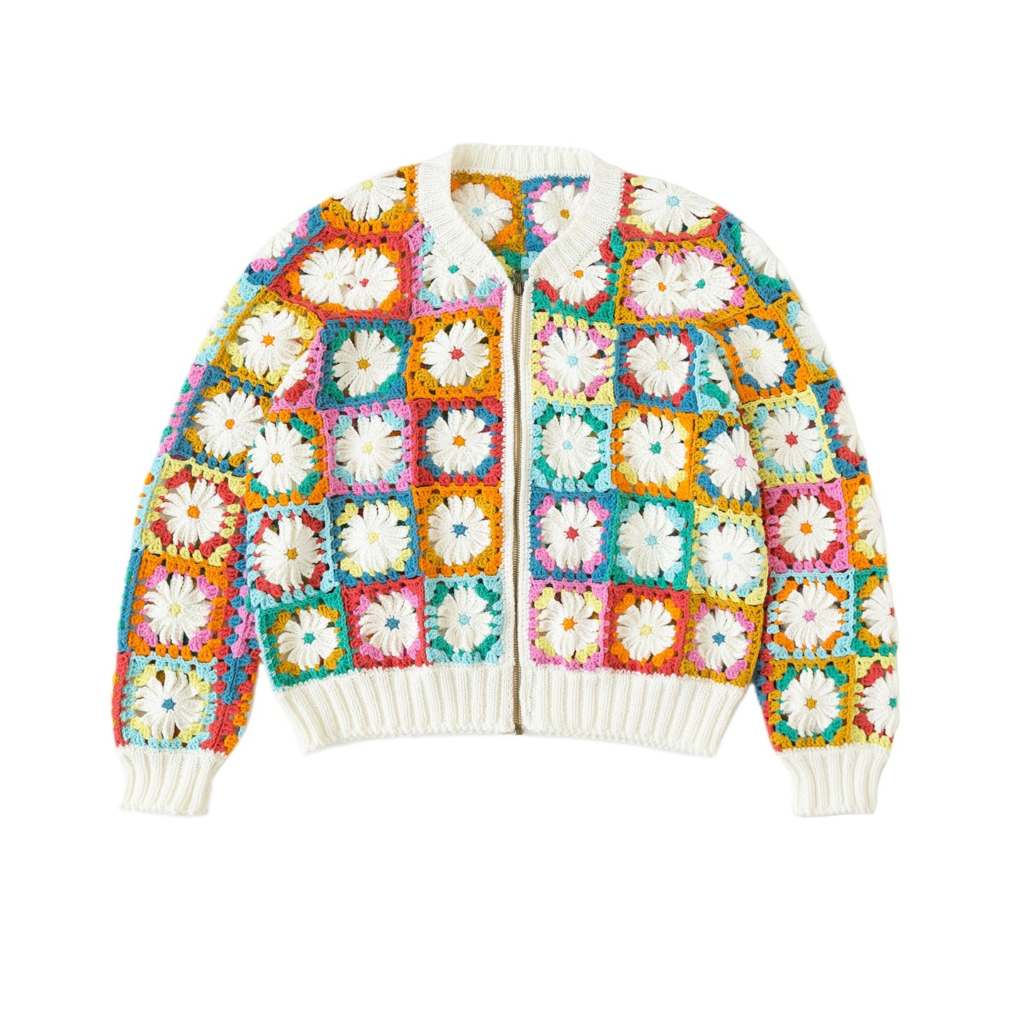Daisy Contrasting Color Jacket Crochet Yarn Kit | Susan's Family