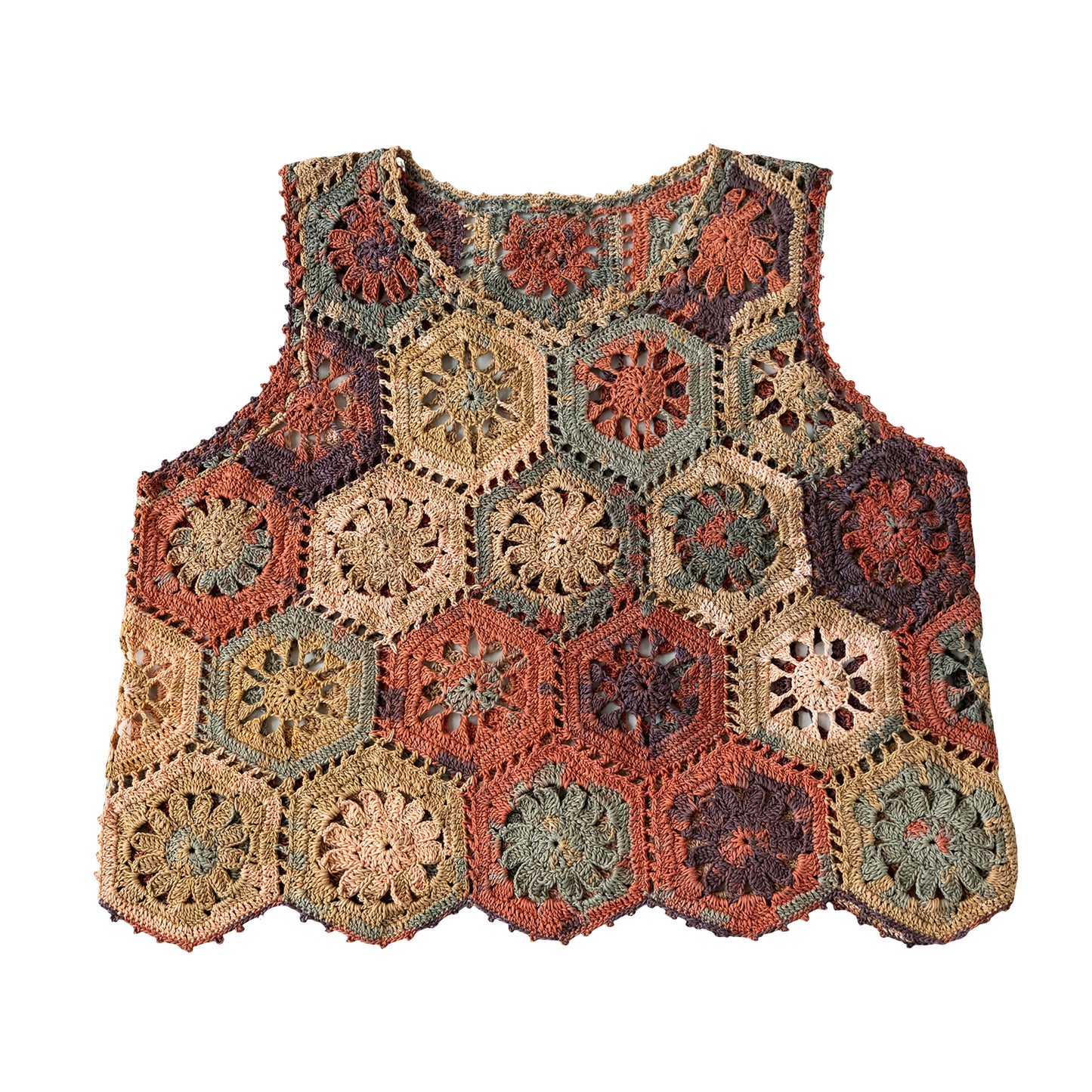 Liuyun Patchwork Pullover Vest Crochet Yarn Kit | Susan's Family