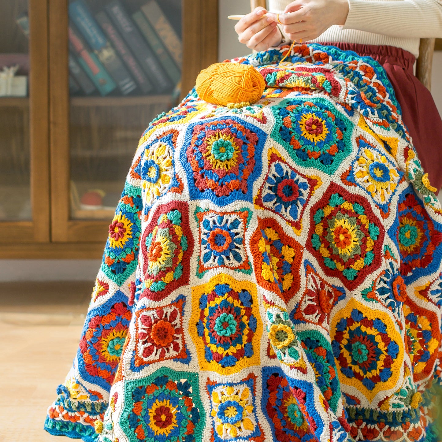 Morocco Zellige Patchwork Blanket Crochet Yarn Kit | Susan's Family