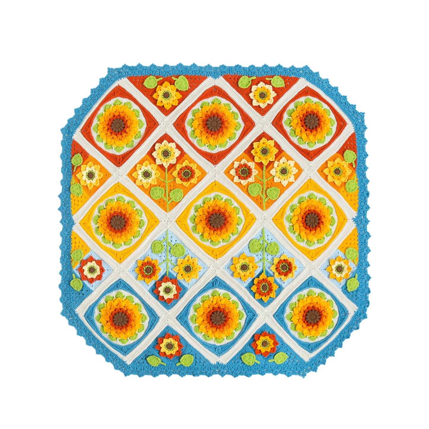 Sunflower Blanket Crochet Yarn Kit | Susan's Family Beginners Crochet Kit