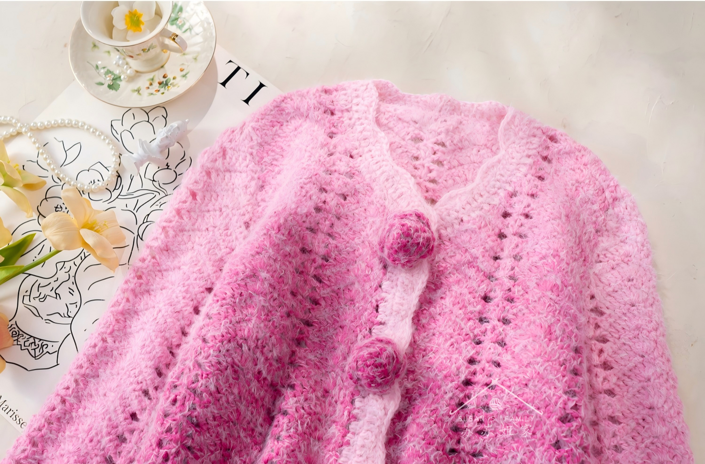Rose Cardigan Crochet Kit