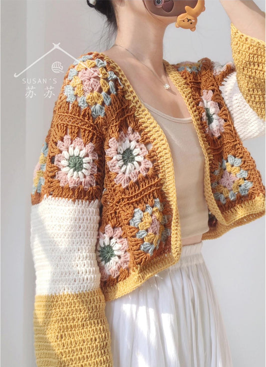 Countryside Granny Square Cardigan Crochet Pattern