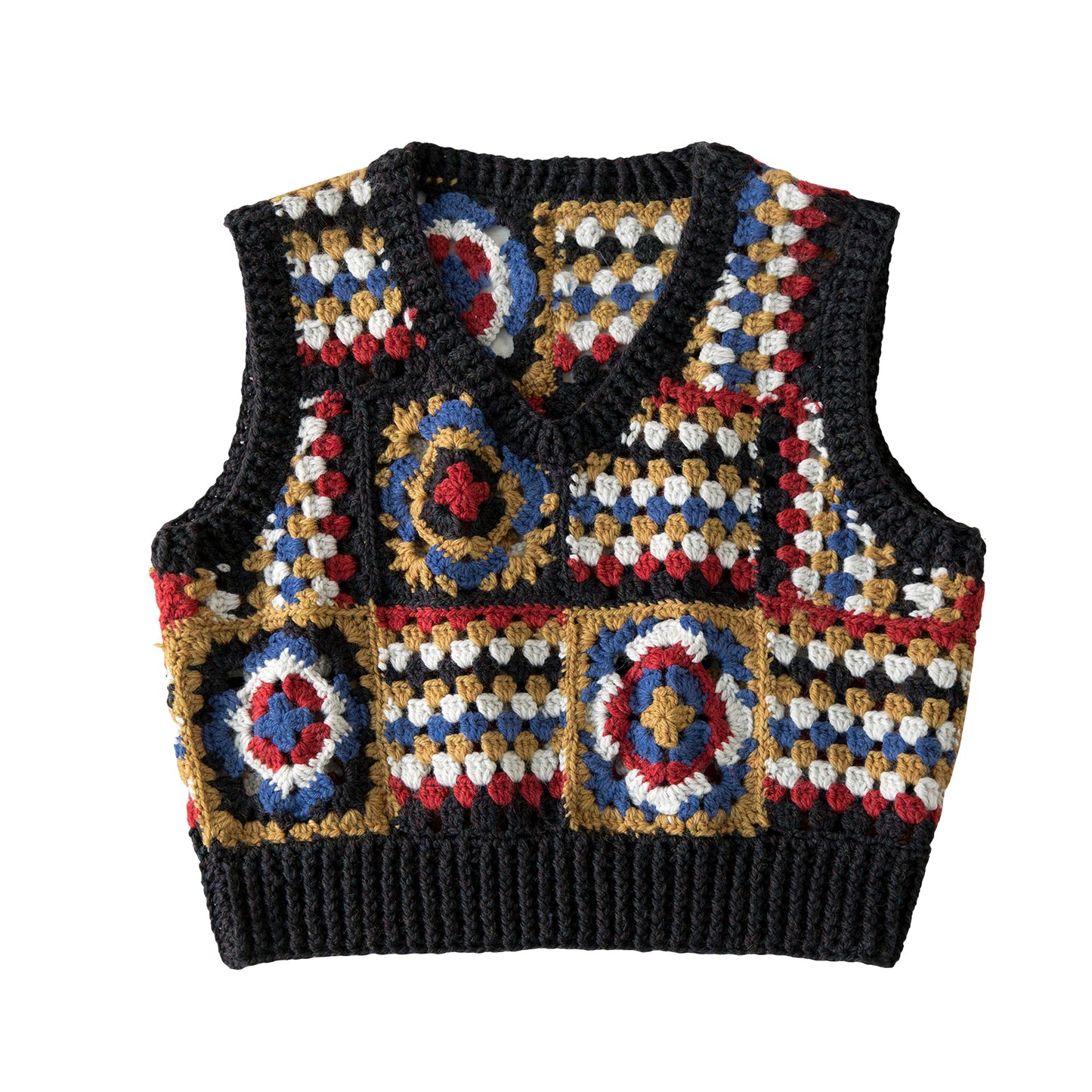 Qingyang Retro Mosaic Vest Crochet Yarn Kit | Retro Nostalgia Series | Susan's Family