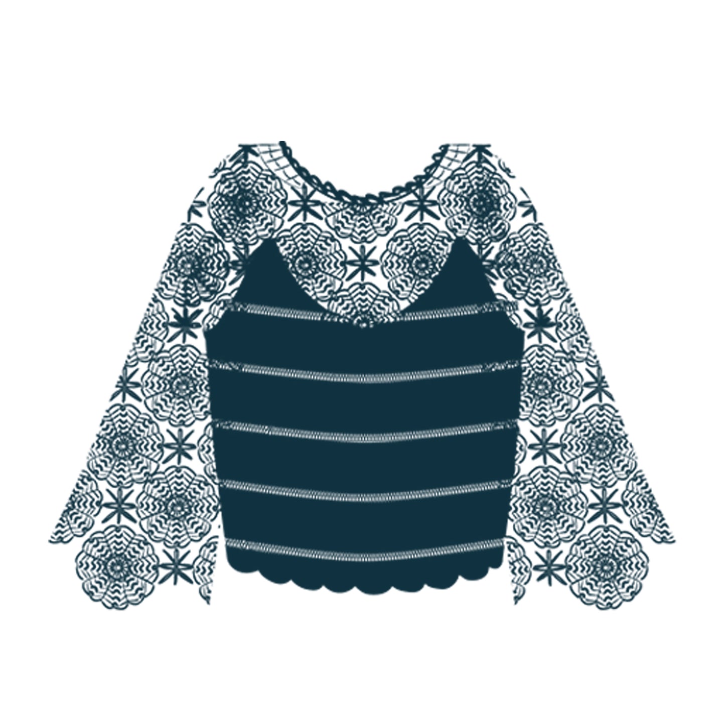 Summer Lace Pullover Crochet Yarn Kit | Feng Series | Susan's Family