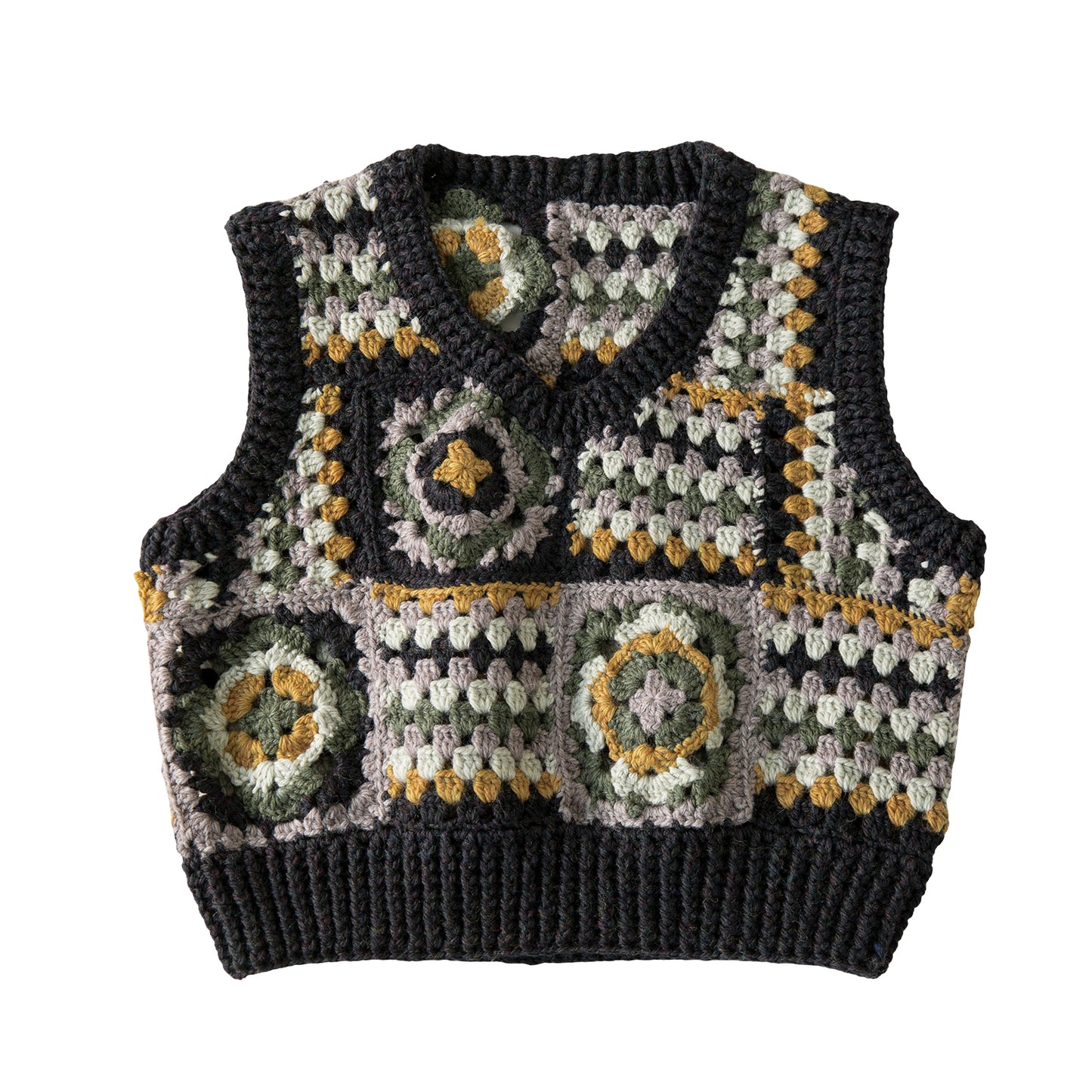 Qingyang Retro Mosaic Vest Crochet Yarn Kit | Retro Nostalgia Series | Susan's Family