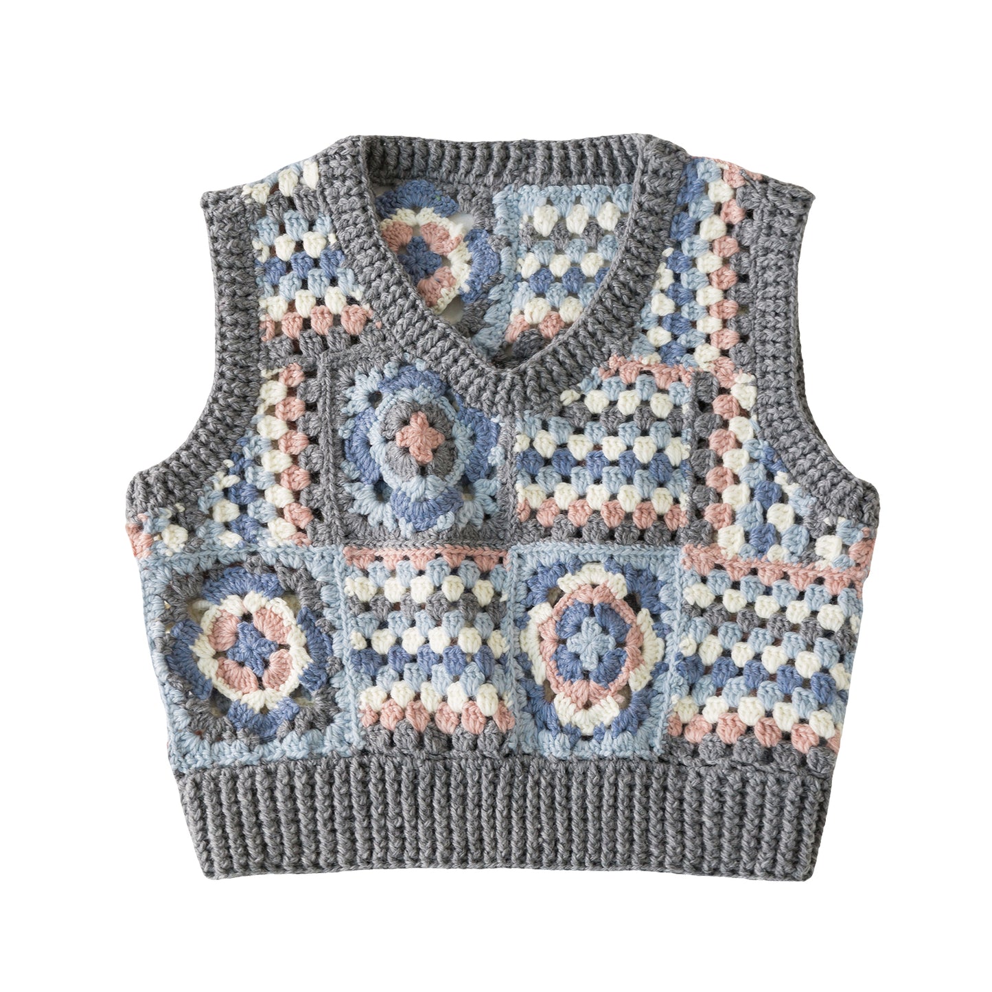 Qingyang Retro Mosaic Vest Crochet Yarn Kit | Retro Nostalgia Series | Susan's Family