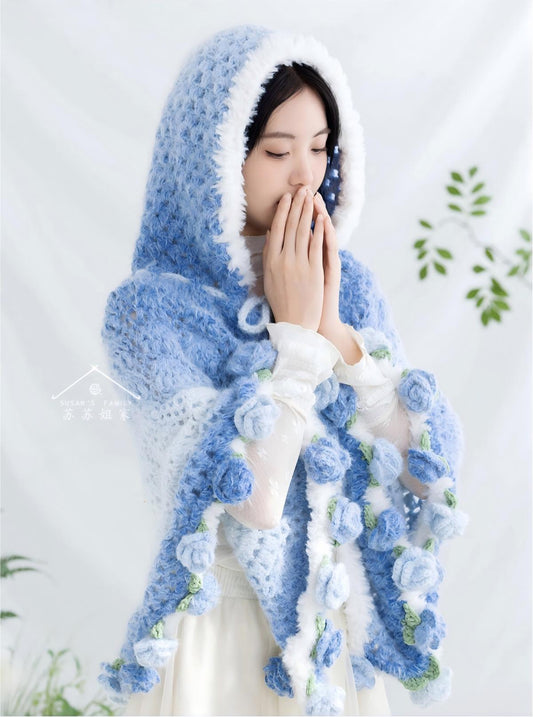 Ombre Floral Cape Crochet Pattern