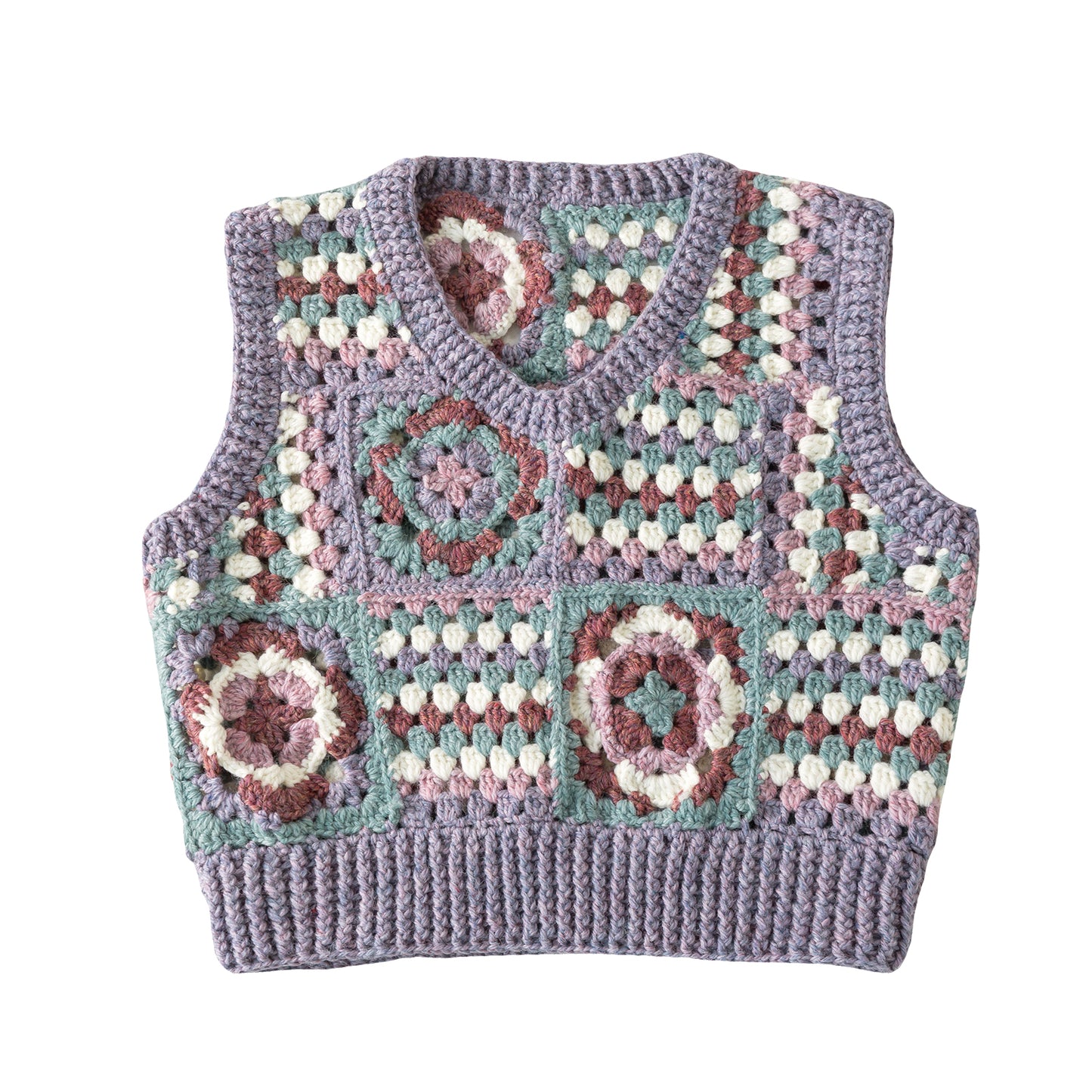 Qingyang Retro Mosaic Vest Crochet Yarn Kit | Retro Nostalgia Series | Susan's Family