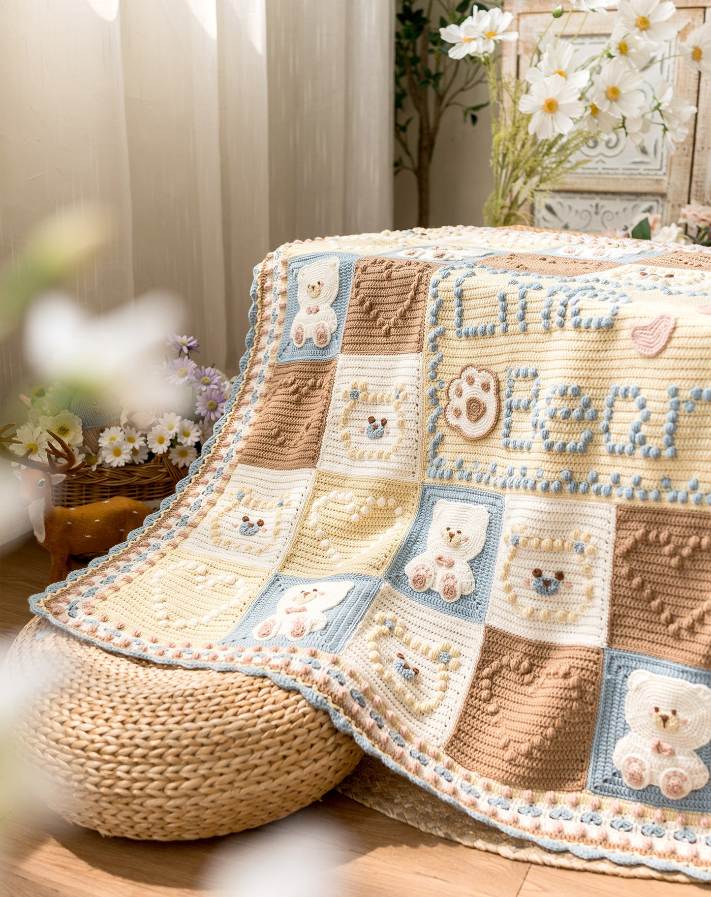Bear Bubble Blanket Crochet Yarn Kit