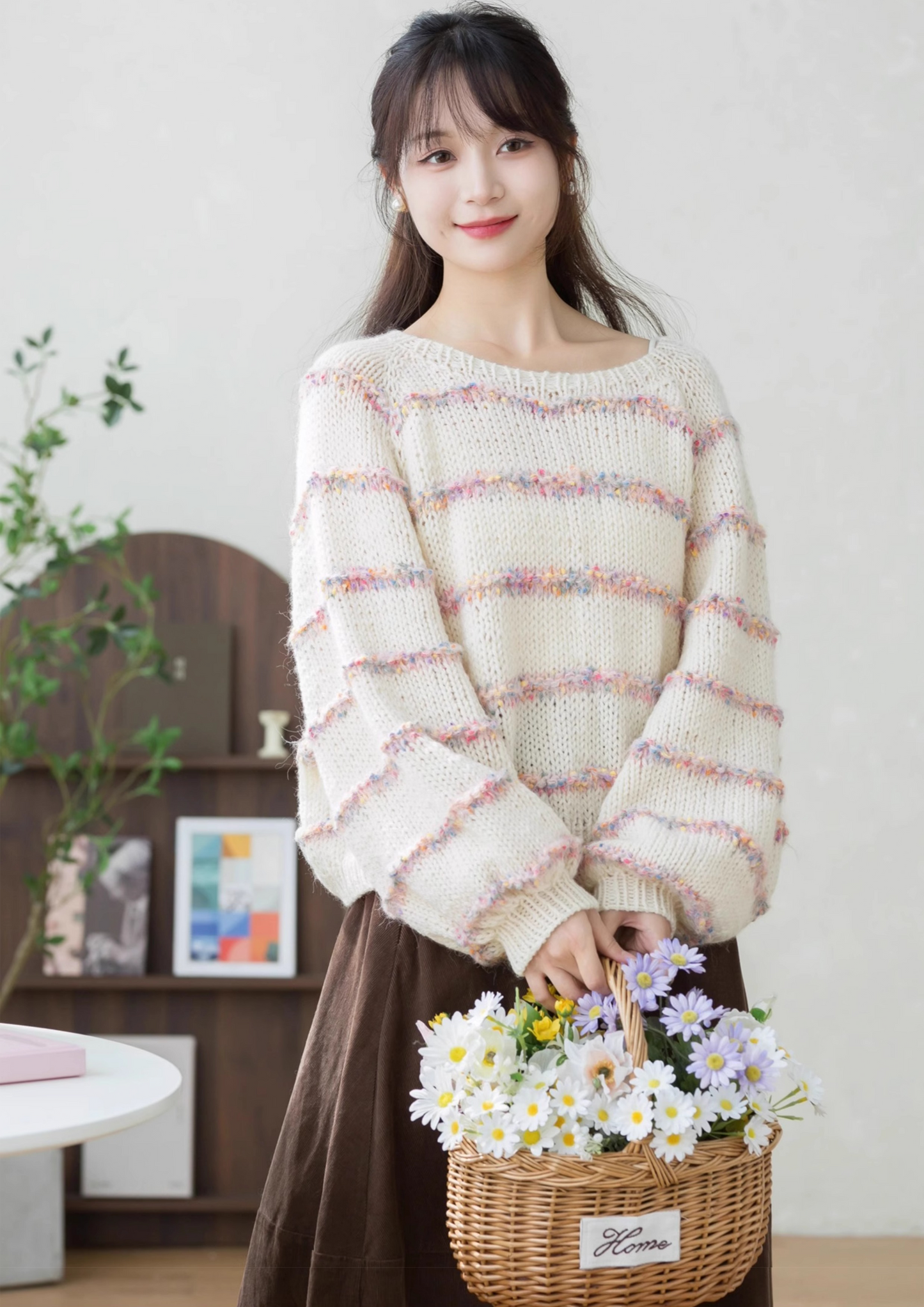 Cheese Peach Pullover Knit Pullover