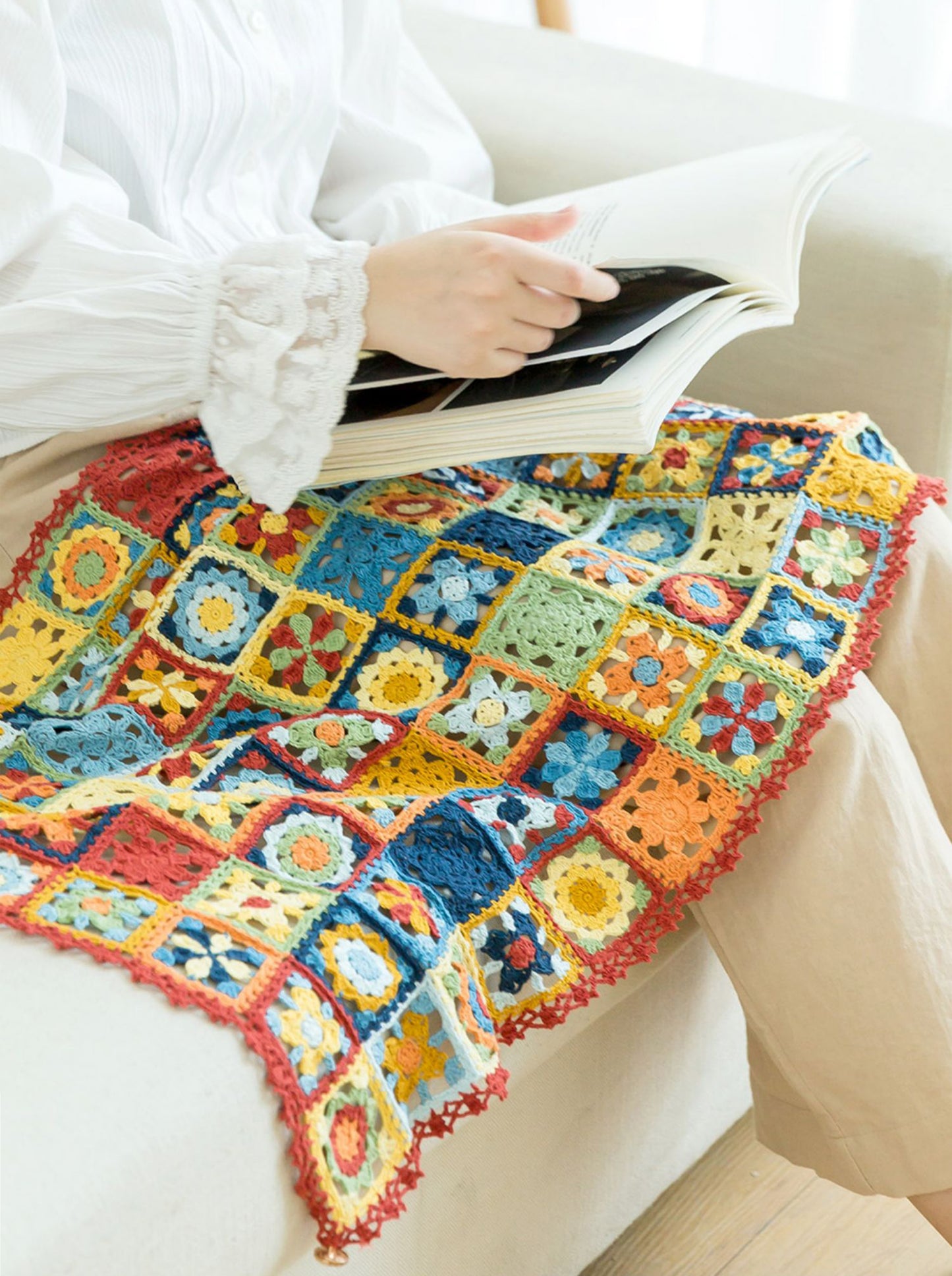 Mexican Tile Lace Blanket Crochet Pattern