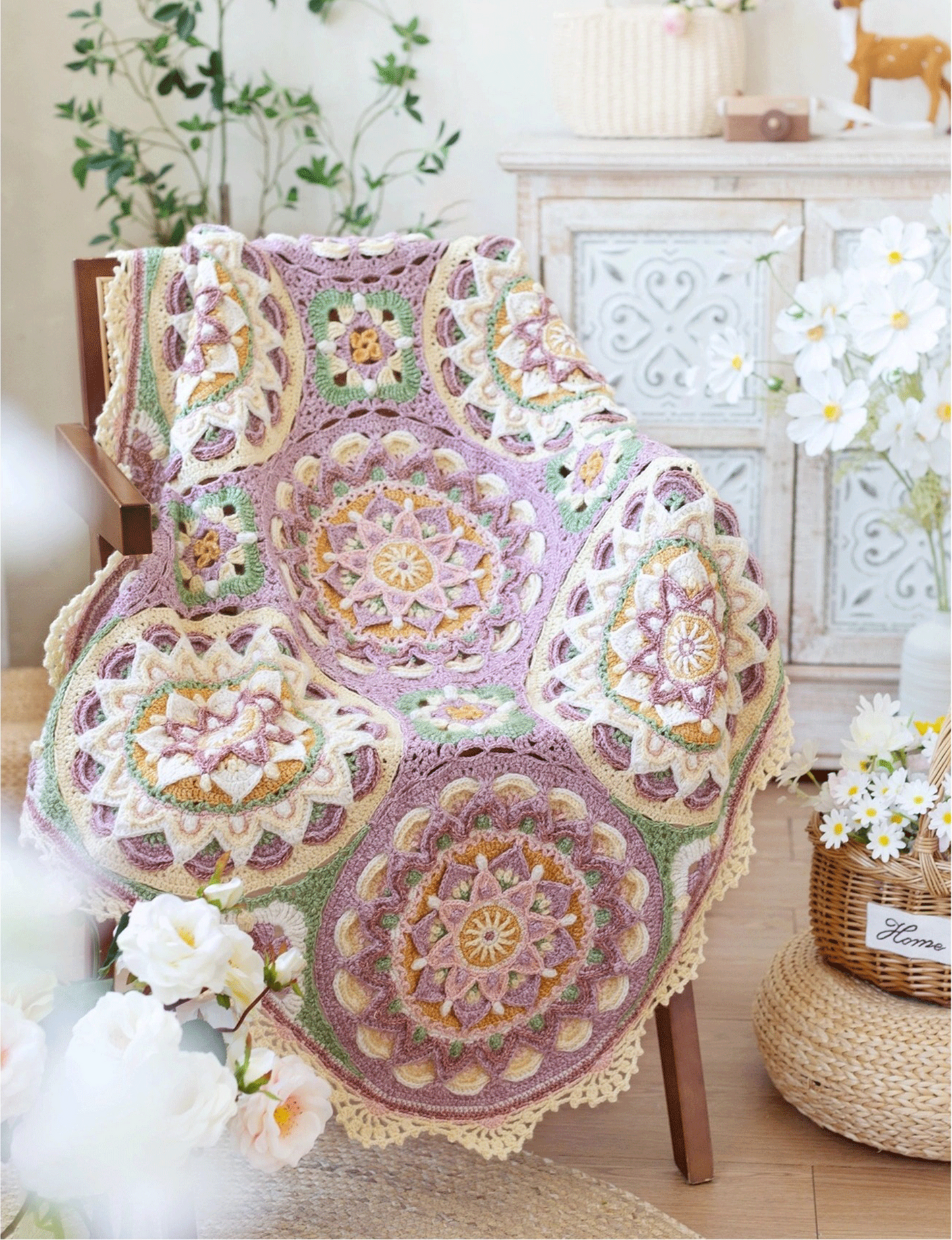 Serene Lotus Blanket Crochet Yarn Kit