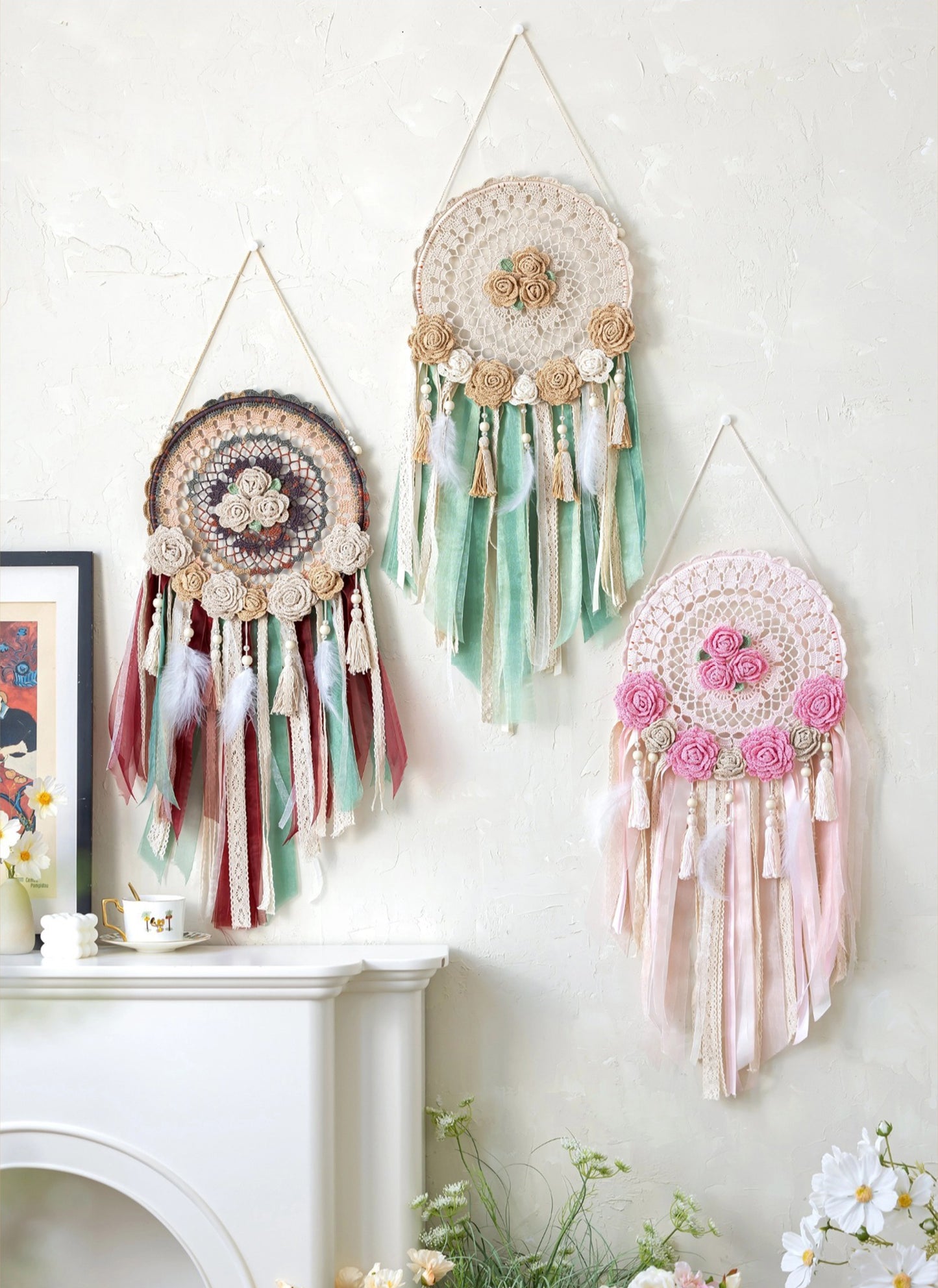 Rose Dreamcatcher Crochet Pattern