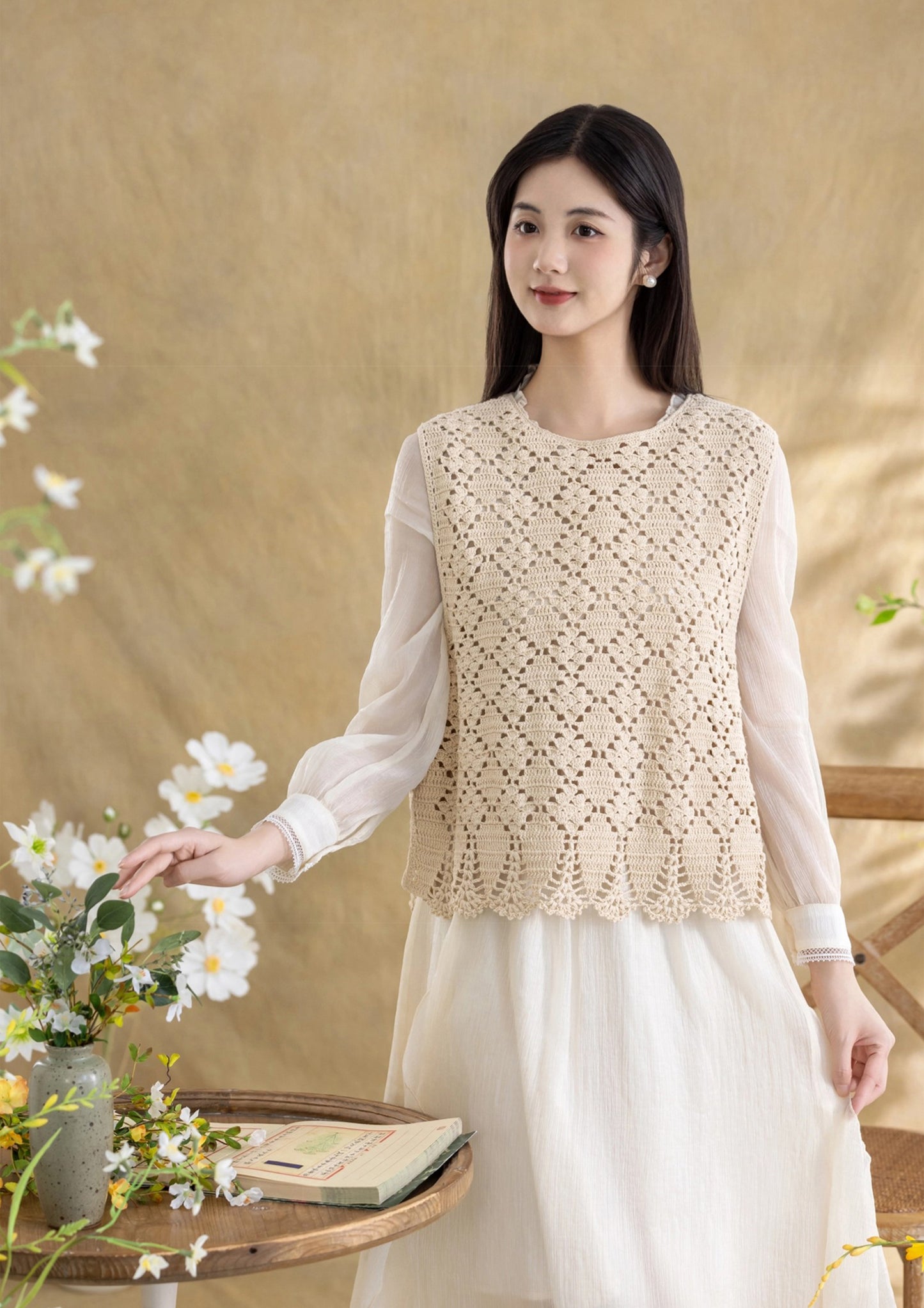 Summer Wind Tie-back Vest Crochet Yarn Kit