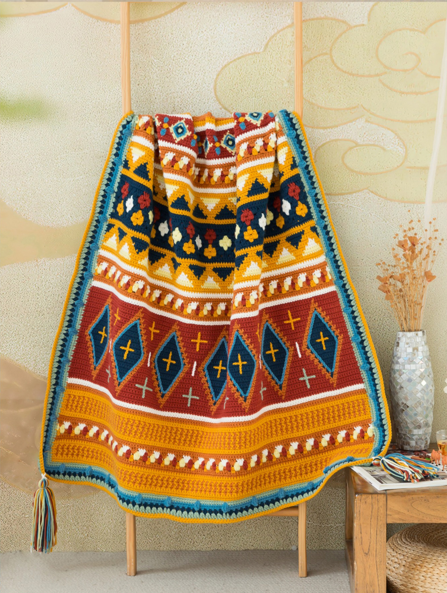 Palazi Intarsia Blanket Crochet Yarn Kit
