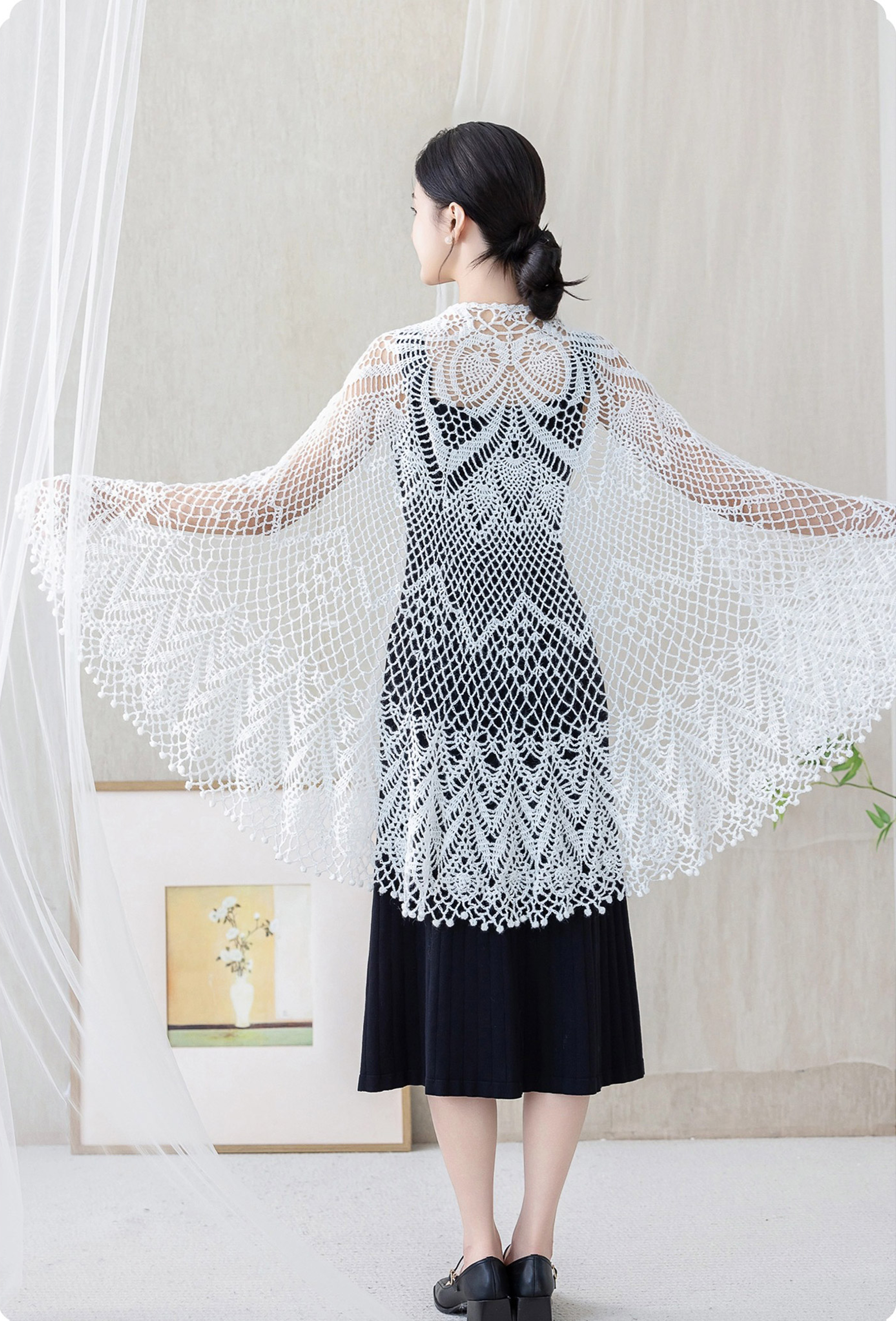 Peafowl Dance Shawl Crochet Yarn Kit | Chinese Aesthetics Series