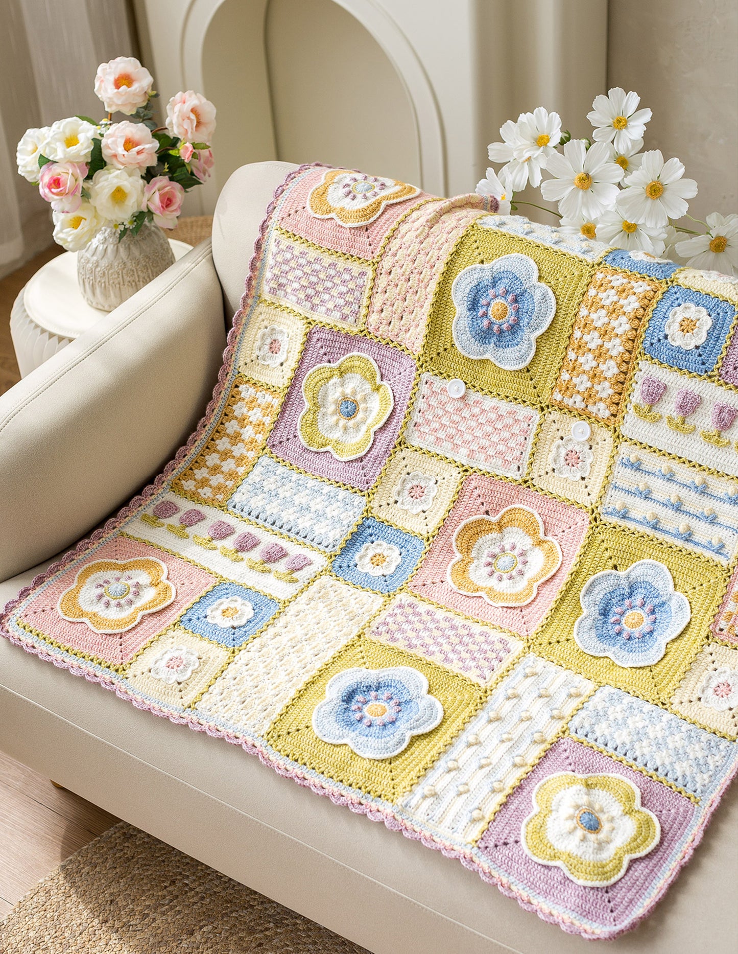 Portable Motif Blanket Crochet Yarn Kit