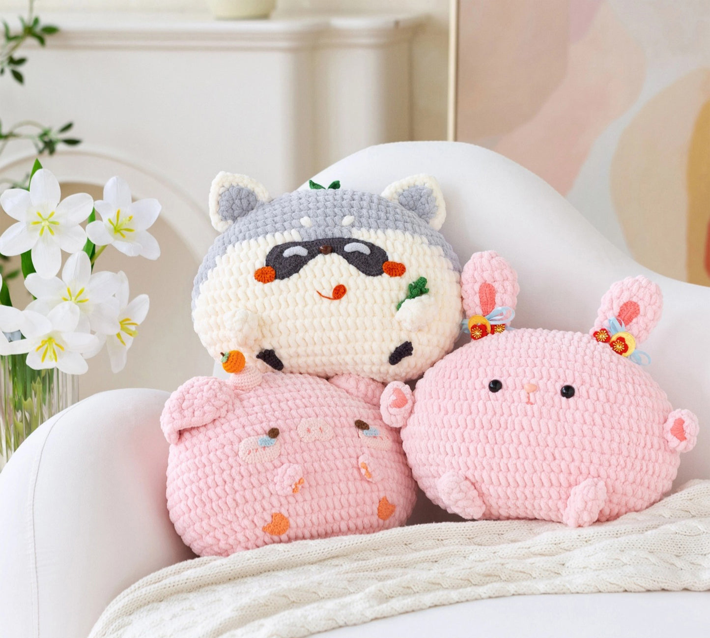 Cute Animal Pillow Crochet Kit
