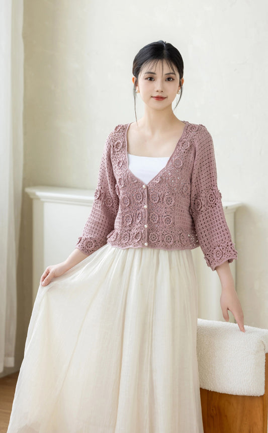 Huayu Cardigan Crochet Yarn Kit