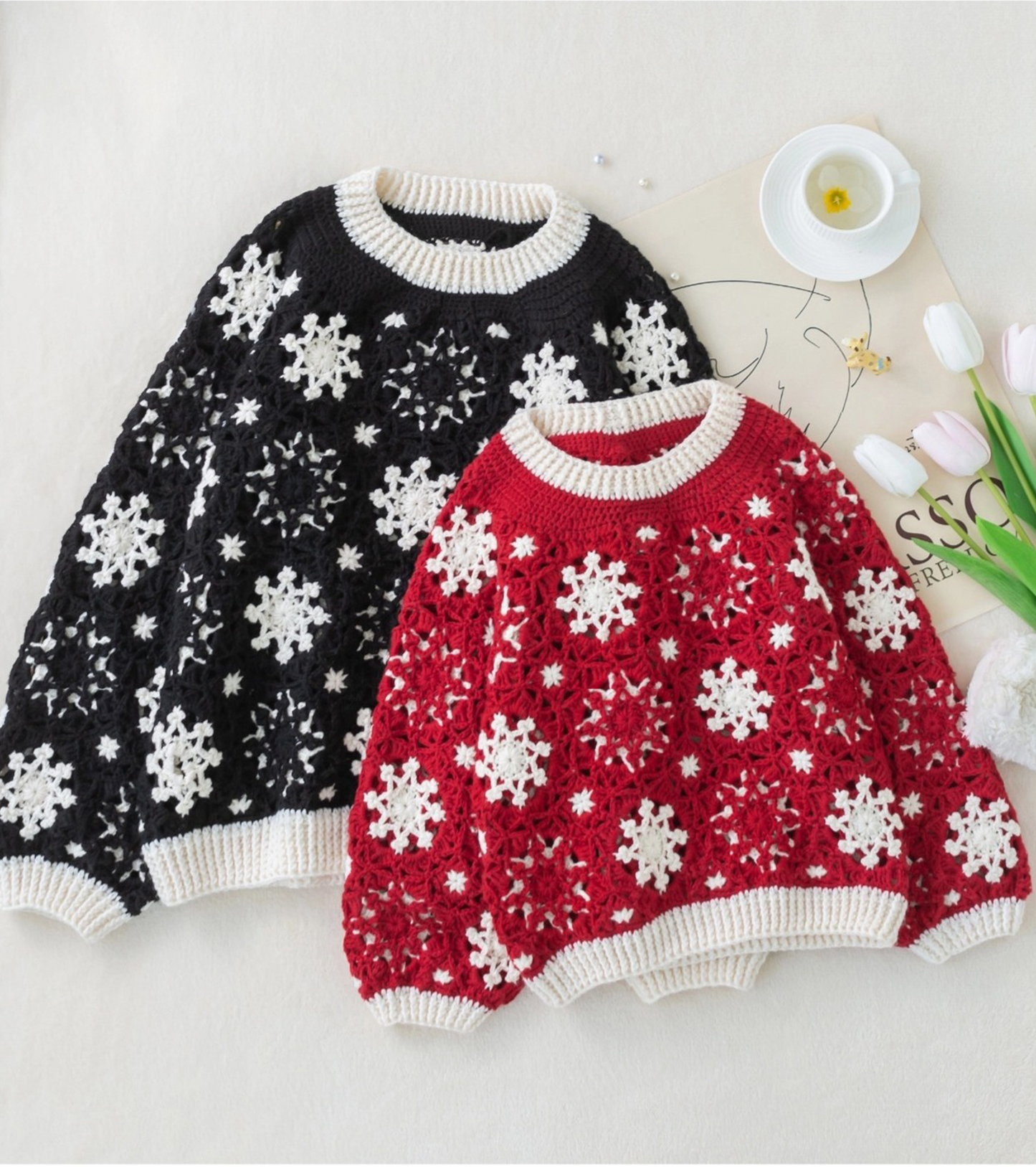 ❄Schneeflockenpullover❄ Häkelgarn-Set | Susan's Family