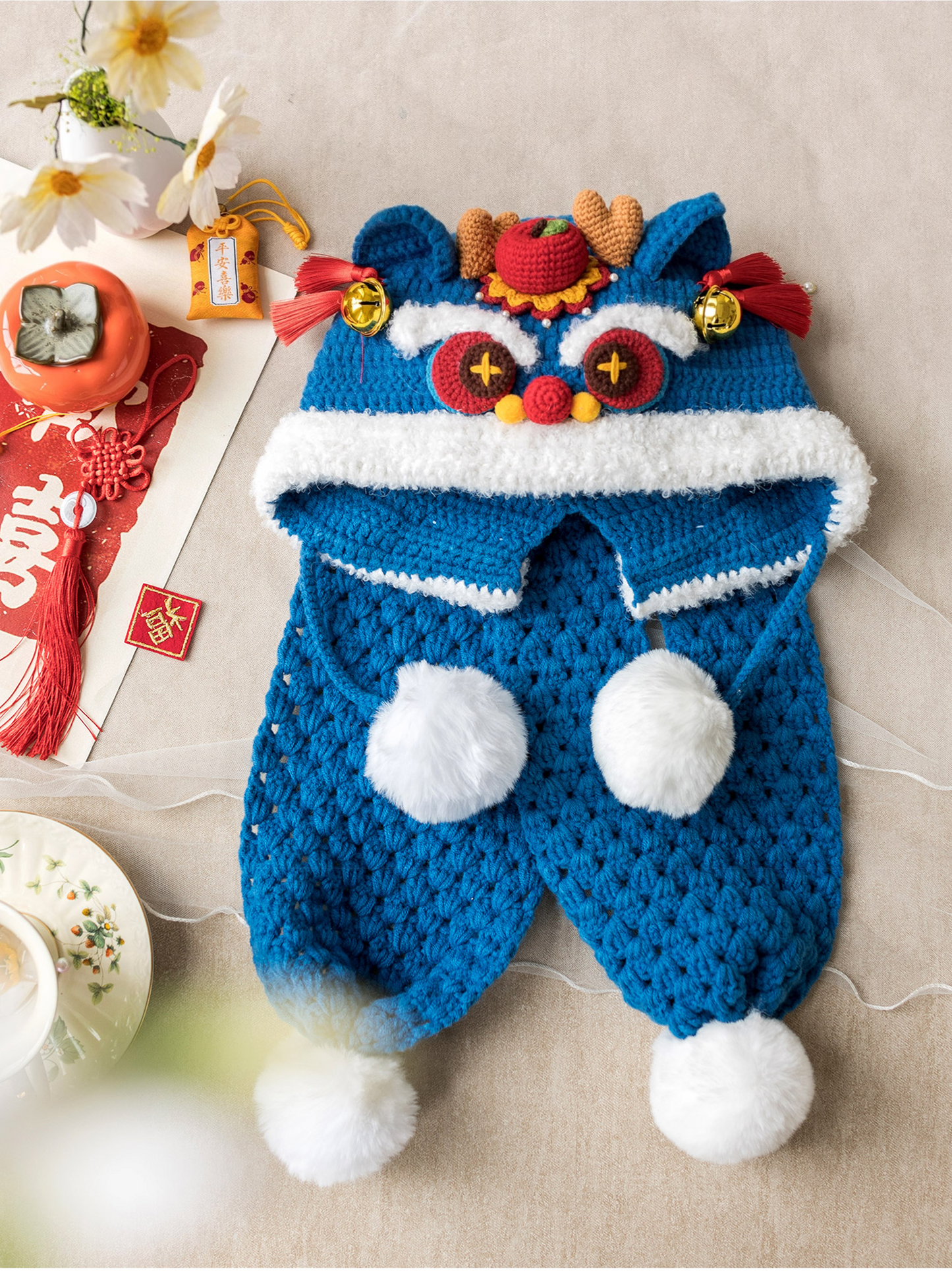 Dancing Lion Set Crochet Yarn Kit | Chinese Aesthetics Series | Susan's Family