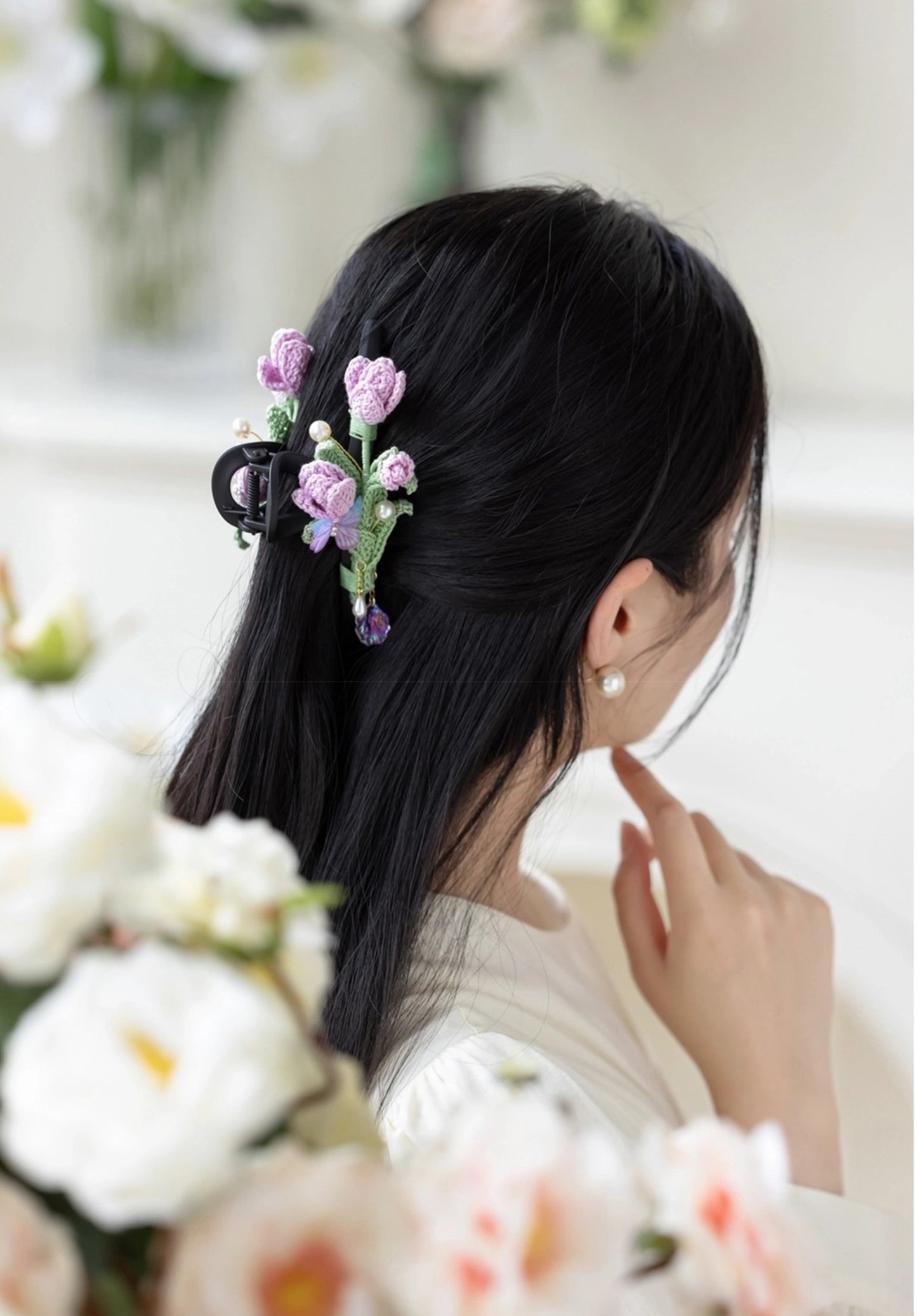 Flower Morning Hairclip Crochet Yarn Kit