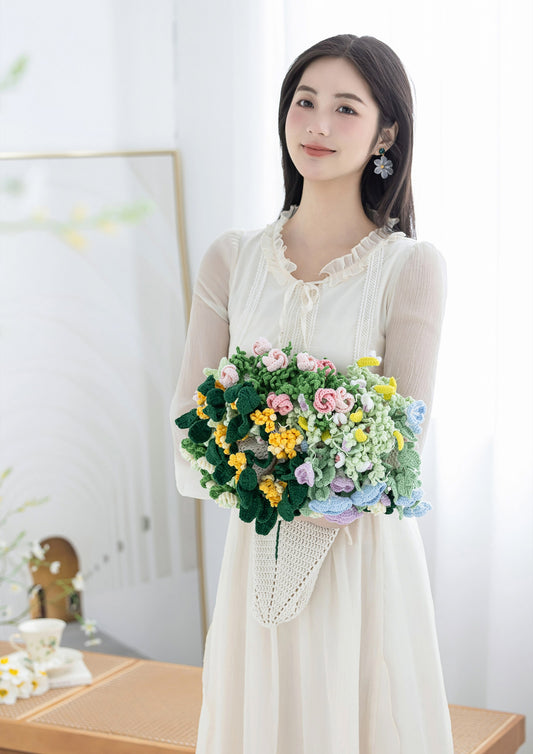 Wildflower Bouquet Blanket Crochet Yarn Kit