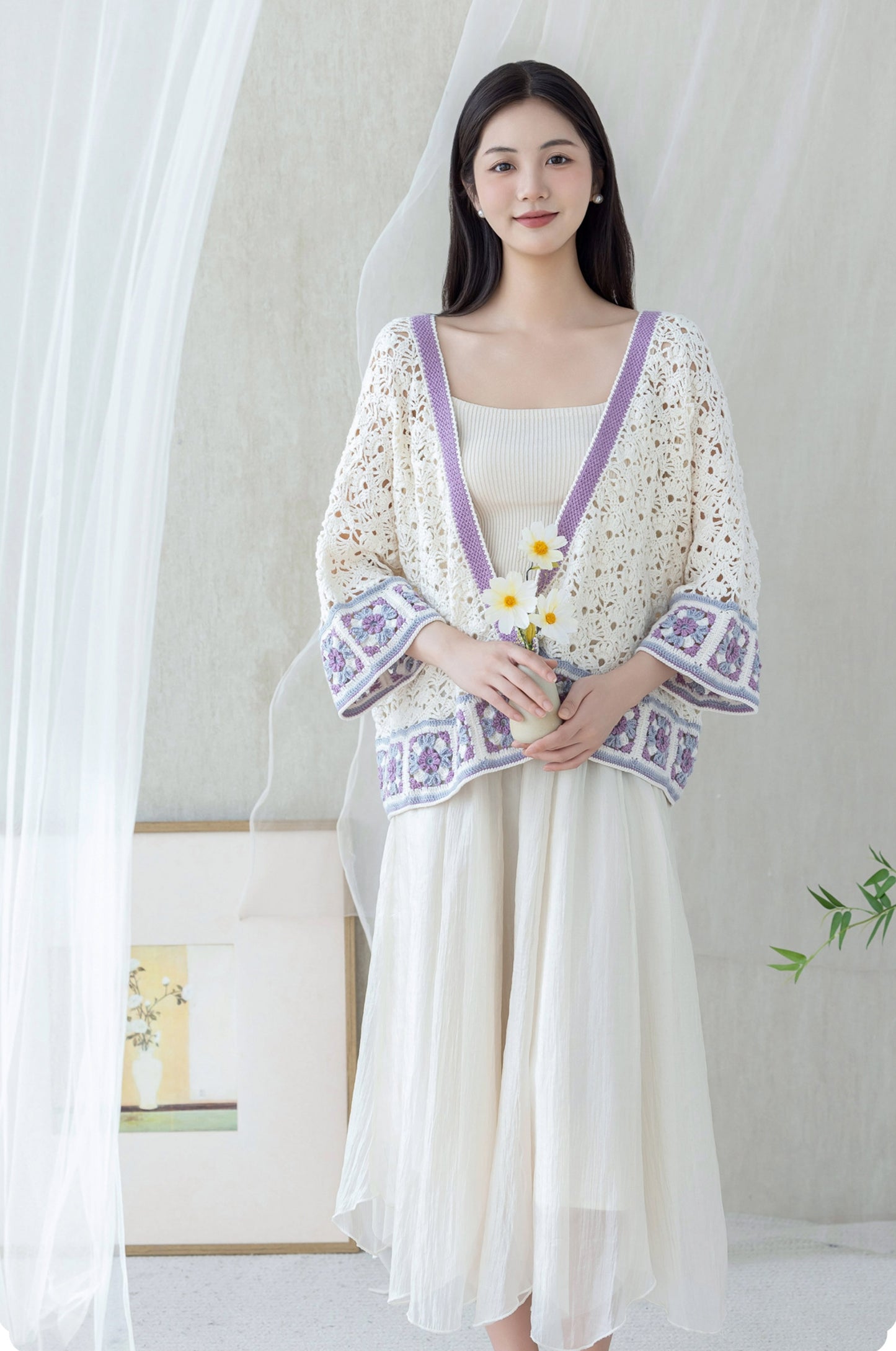 Jade Night Cardigan Crochet Yarn Kit