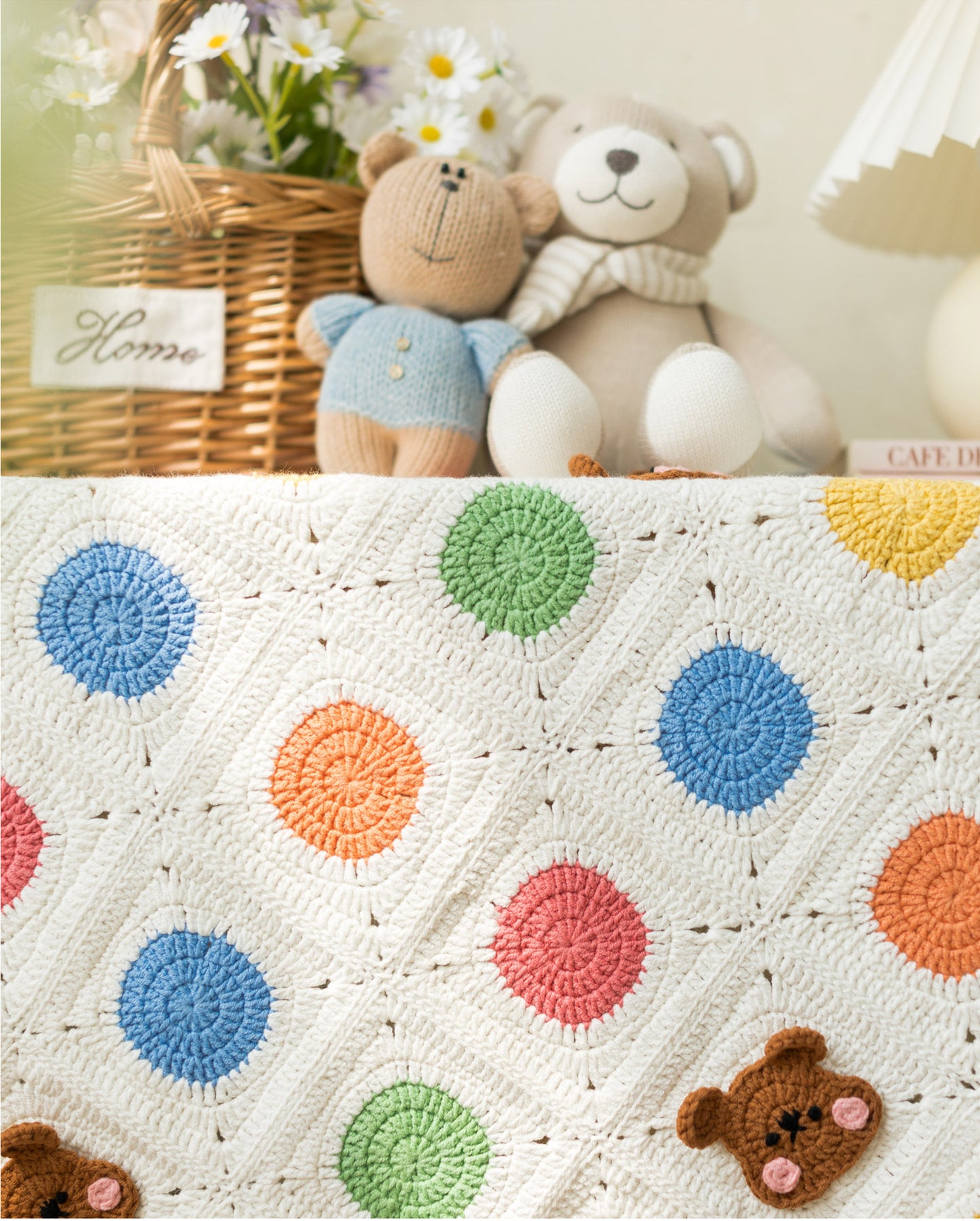 Polka Dot Bear Blanket Crochet Yarn Kit