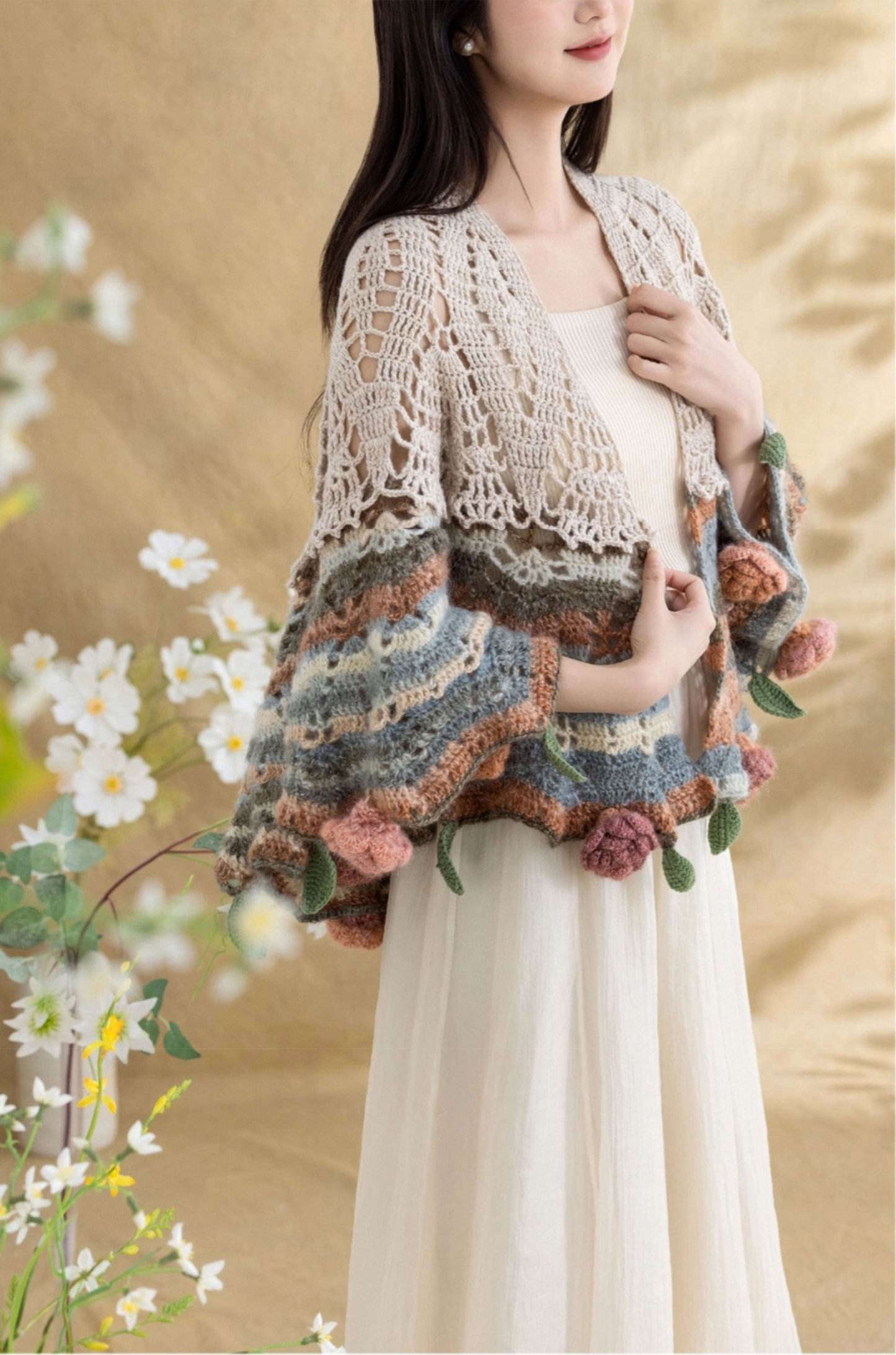 Heartfelt Bouquet Shawl Crochet Pattern