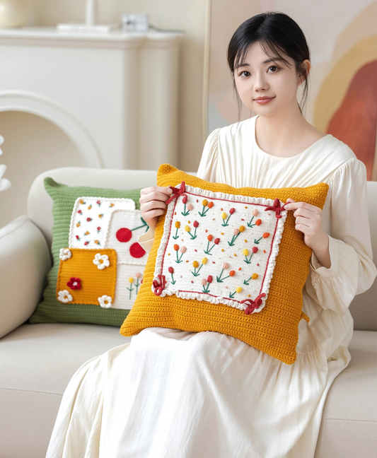 Ancient Fields Crochet Pillow Case Yarn Kit