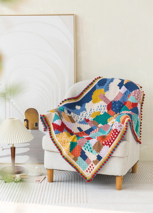 Blue Landscape Blanket Crochet Yarn Kit