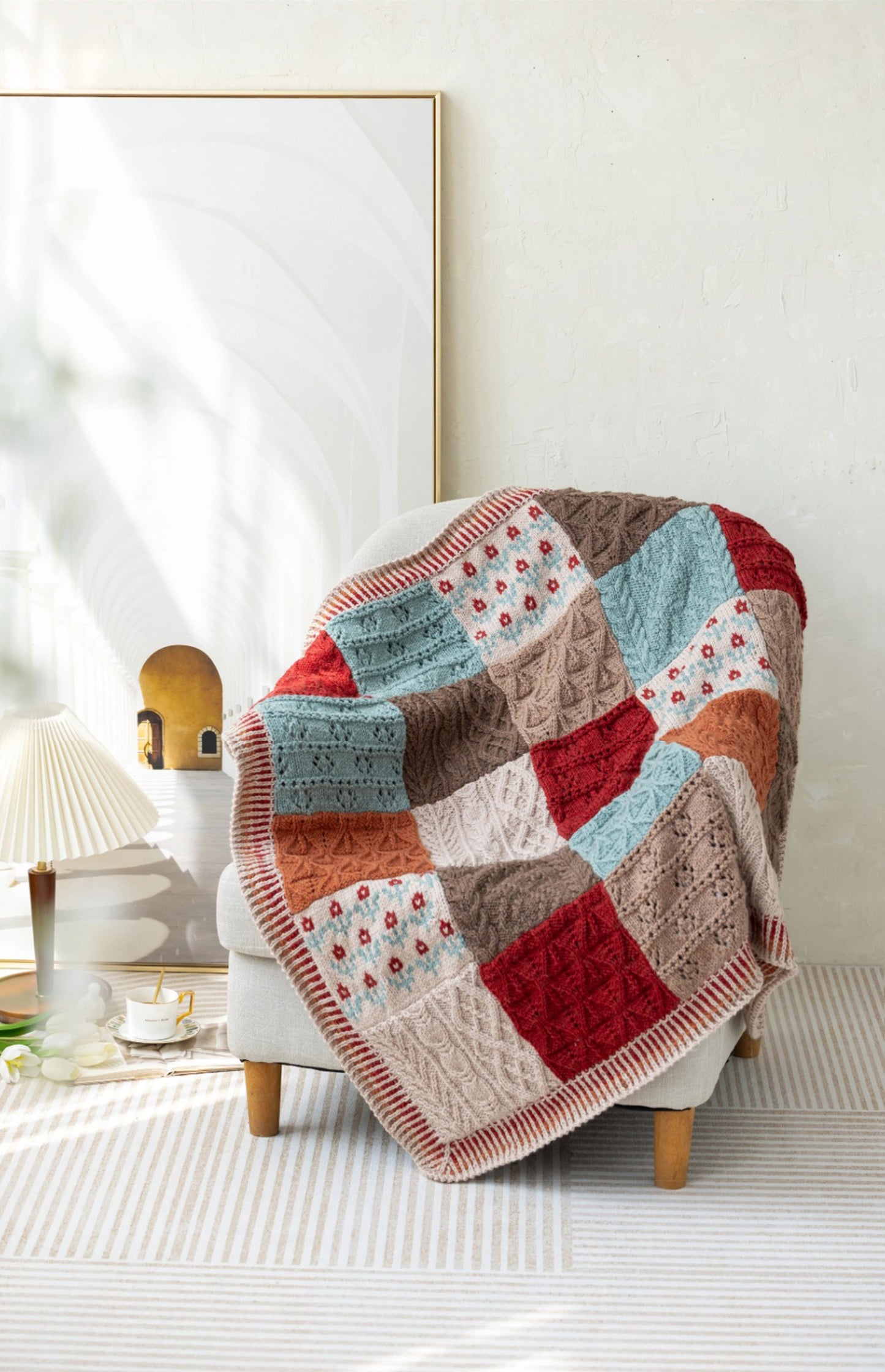 Meadow Patchwork Blanket Knit Yarn Kit