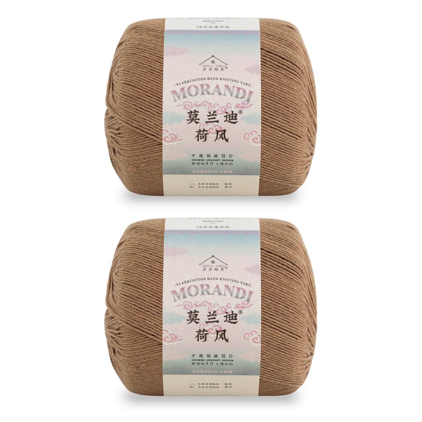 Susan's Family Molandi Flax Lace Yarn 2 Packs 【US Warehouse】