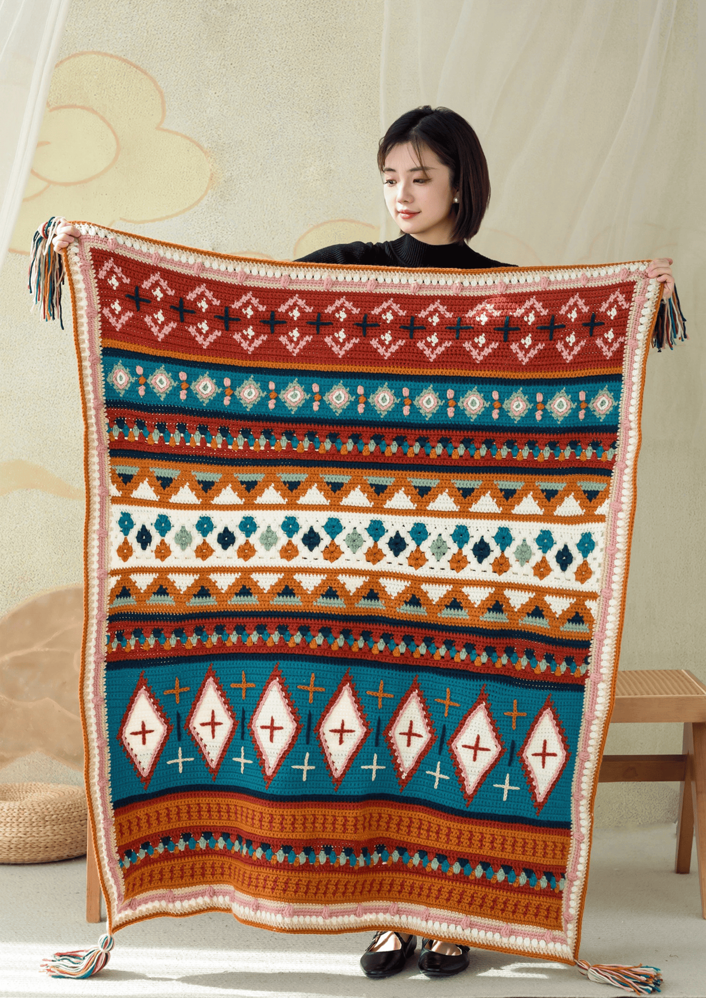 Palazi Intarsia Blanket Crochet Yarn Kit