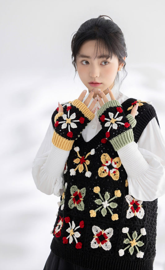 Windmill Motif Vest Crochet Kit