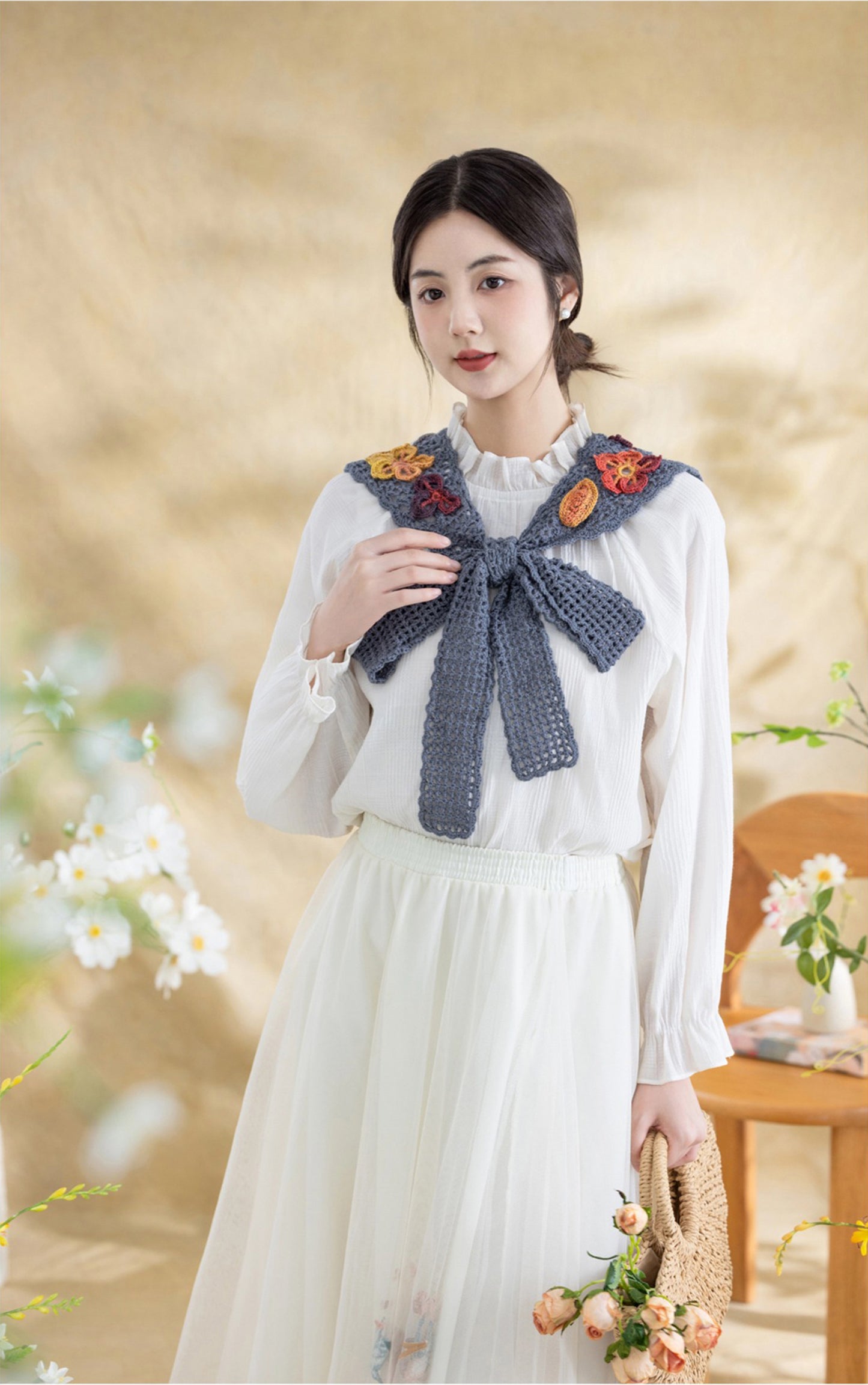 Flower Shadow Shawl Crochet Pattern