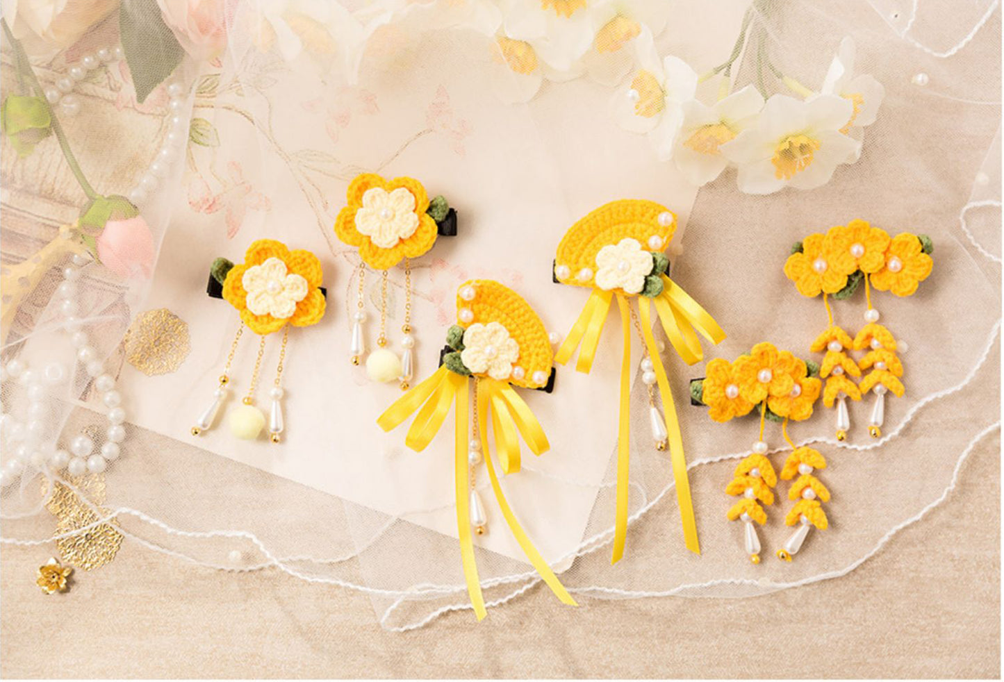 Blossom Hair Accessories Crochet Pattern