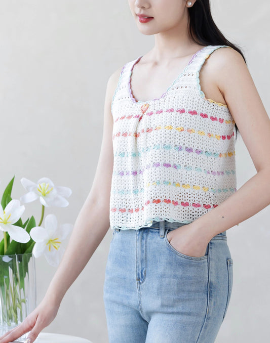 Rainbow Heart | Crochet Chart Pattern | Limited Written Instructions