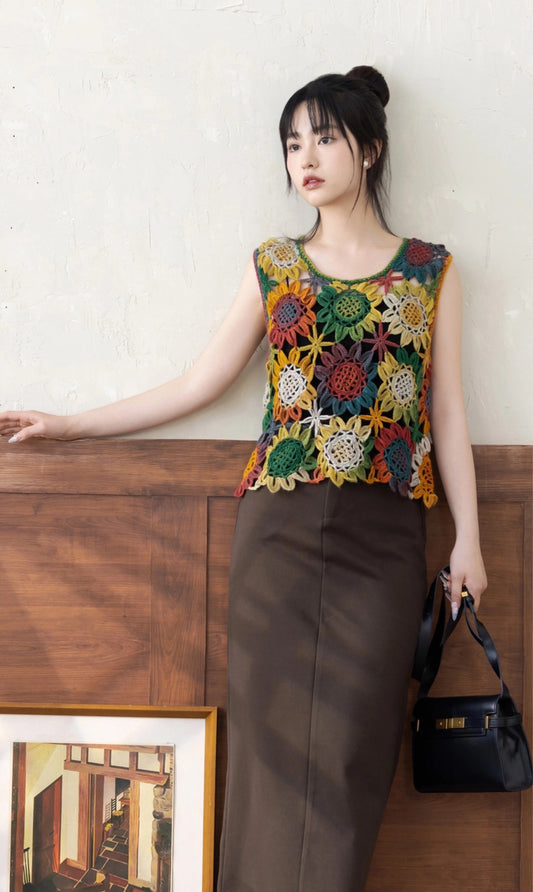 Sunflower Motif Top Crochet Kit