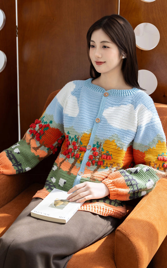 リンゴ園のかぎ針編みパターン