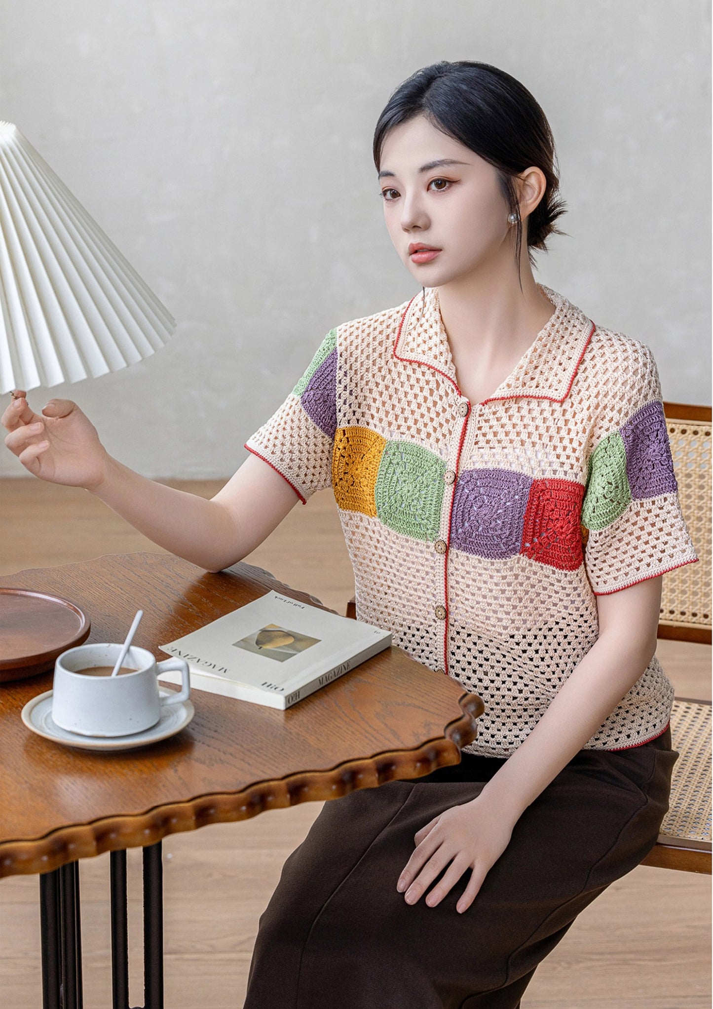 Rainbow Granny Square Cardigan Crochet Yarn Kit