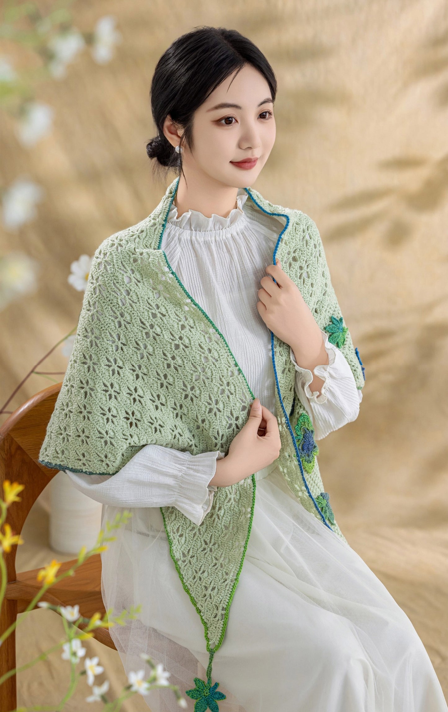 Maple Leaf Shawl Crochet Kit