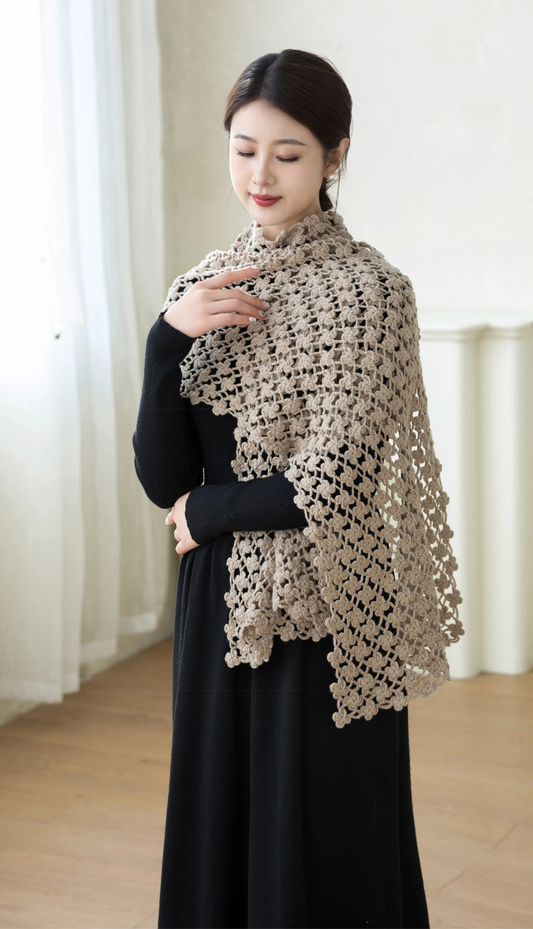 Kleeblatt-Schal, digitales Häkelmuster