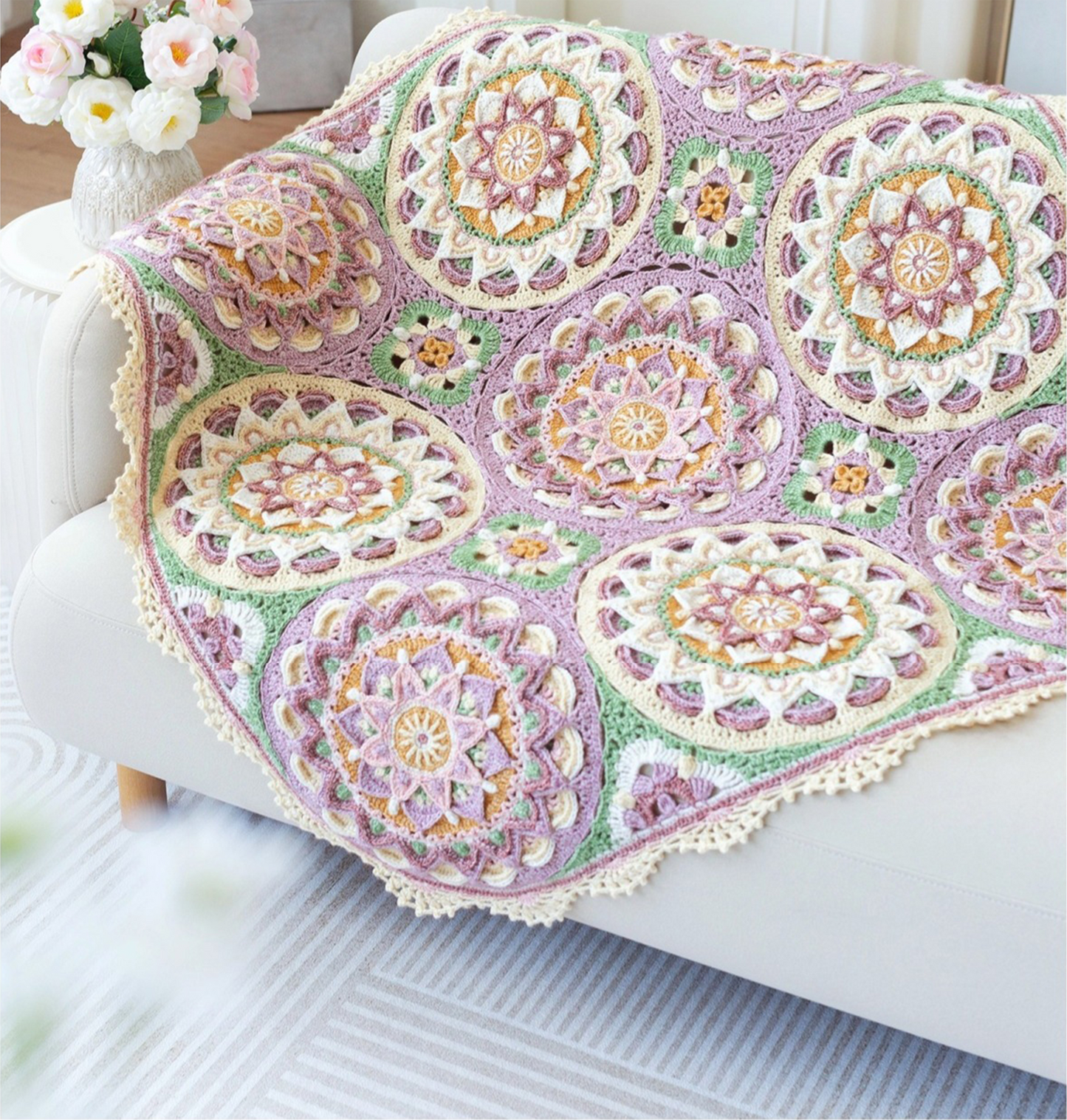 Serene Lotus Blanket Crochet Yarn Kit
