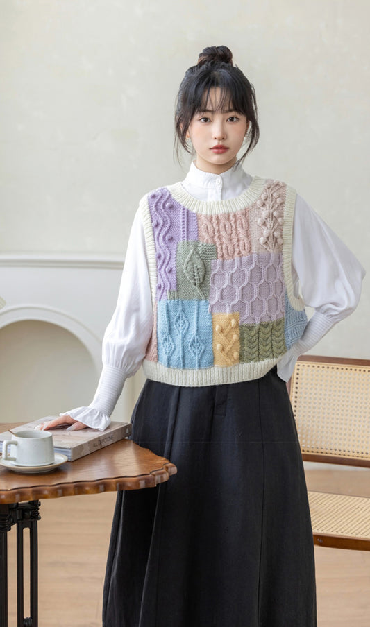 Retro Colorblock Knit Pattern