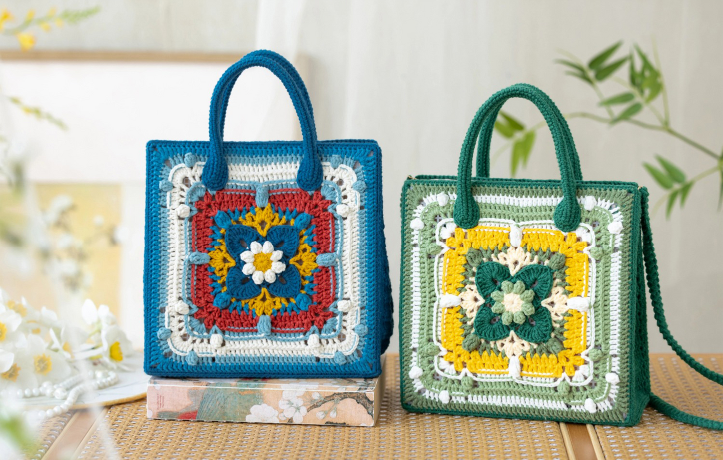 Furong Patchwork Handbag Crochet Yarn Kit | Chinese Aesthetics Series | Susan's Family