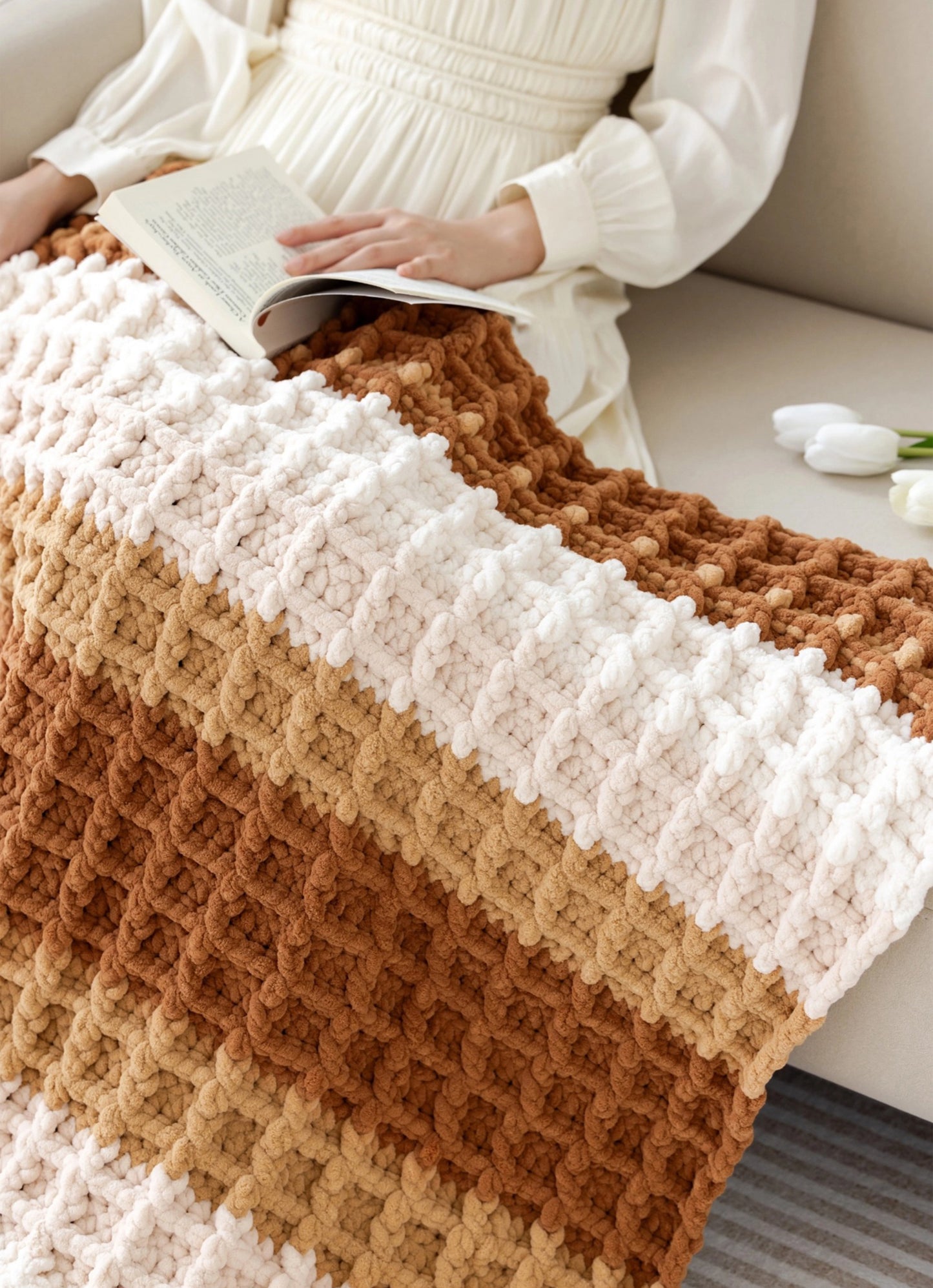 Waffle Blanket Crochet Pattern
