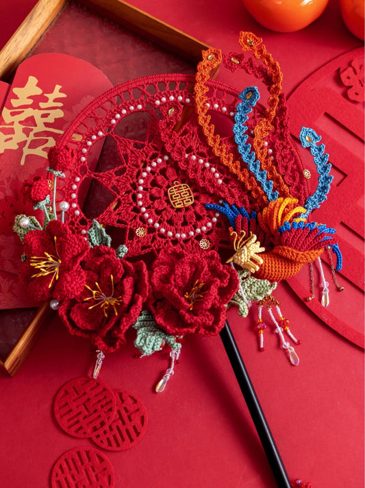 Phoenix and Peony Wedding Fan Crochet Pattern
