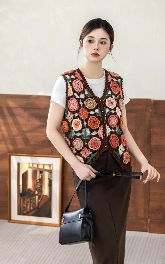 Jungle Rose Vest Crochet Kit